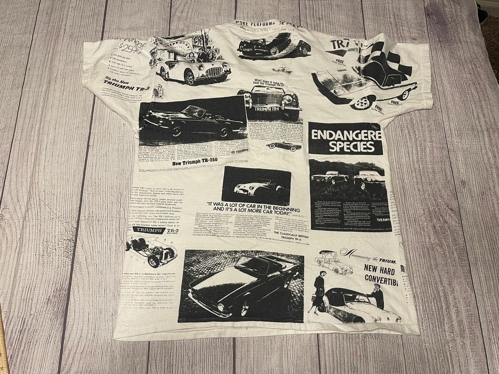 Vintage Vintage Single Stitch T Shirt Classic Car Triumph AOP 2XL Size US L / EU 52-54 / 3 - 2 Thumbnail