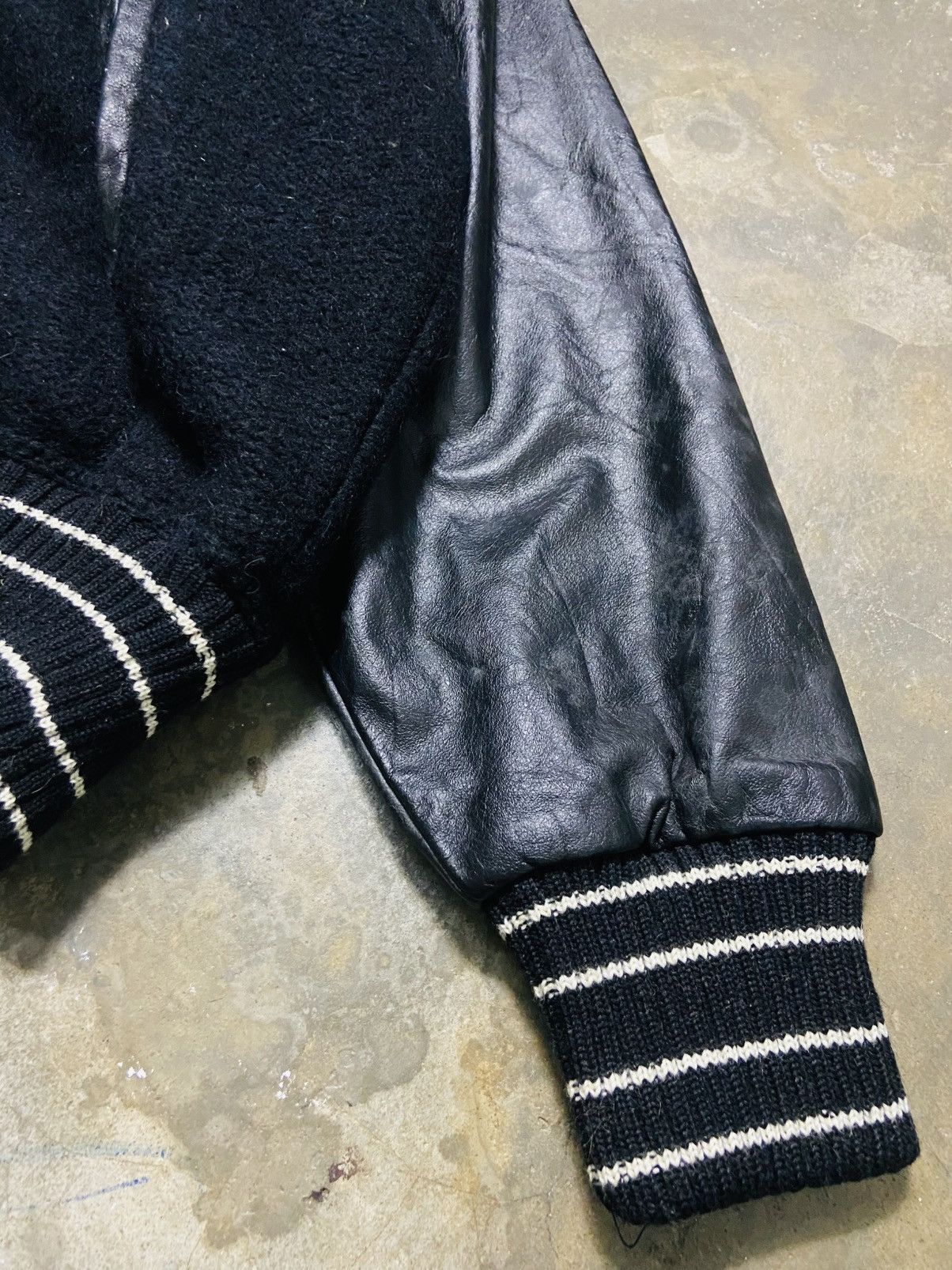 Japanese Brand Vintage Sister Boy (Uncle Bob) Wool Leather Varsity Jacket Size US XL / EU 56 / 4 - 8 Thumbnail