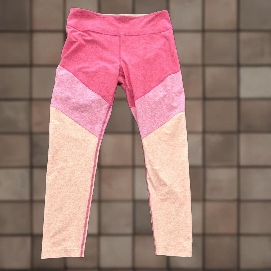Outdoor Voices Outdoor Voices Leggings Women XL Flamingo Pink Colorblock Polyester Spandex Athletic Compression Slim Fit Exercise Wear Size 40" / US 18 - 1 Thumbnail