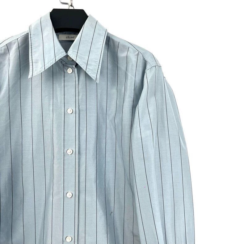 Celine Celine Long Sleeve Striped Shirt in Blue Size US S / EU 44-46 / 1 - 3 Thumbnail