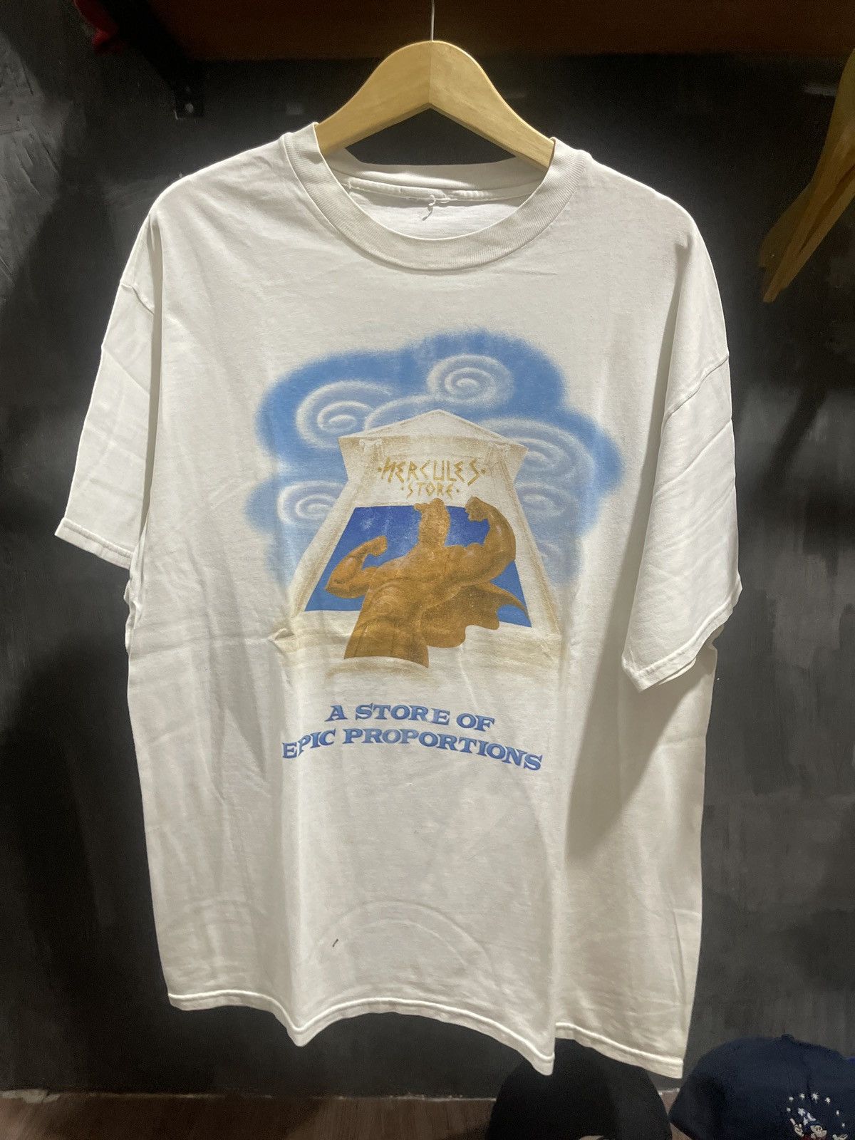 image of Vintage Disney Hercules T Shirt in White, Men's (Size XL)