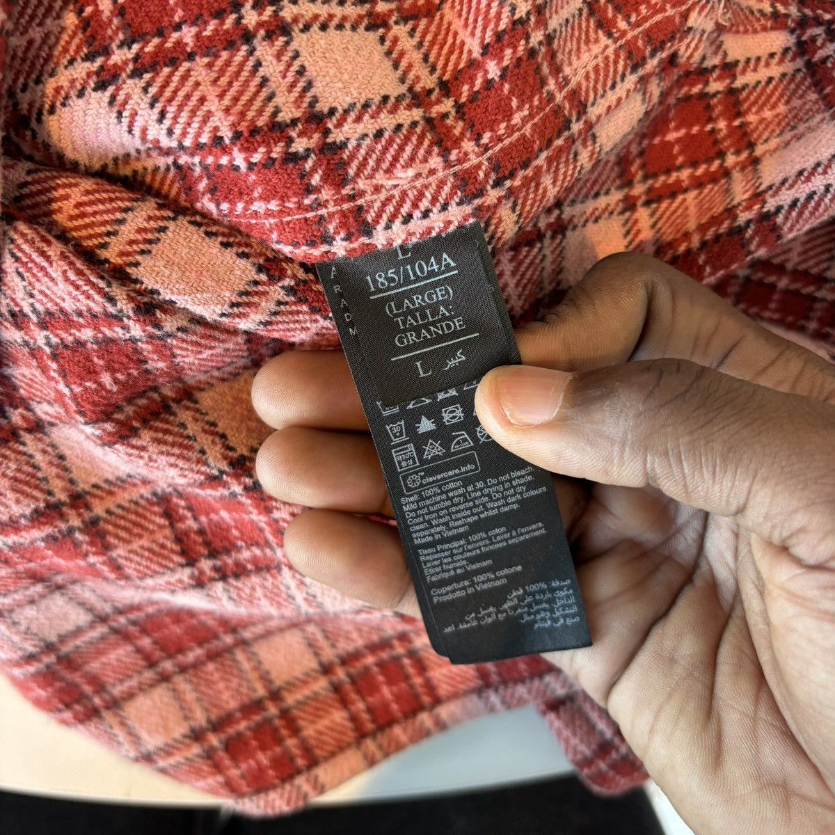 Allsaints Allsaints Red Plaid Rhinestone Flannel Size US L / EU 52-54 / 3 - 6 Thumbnail