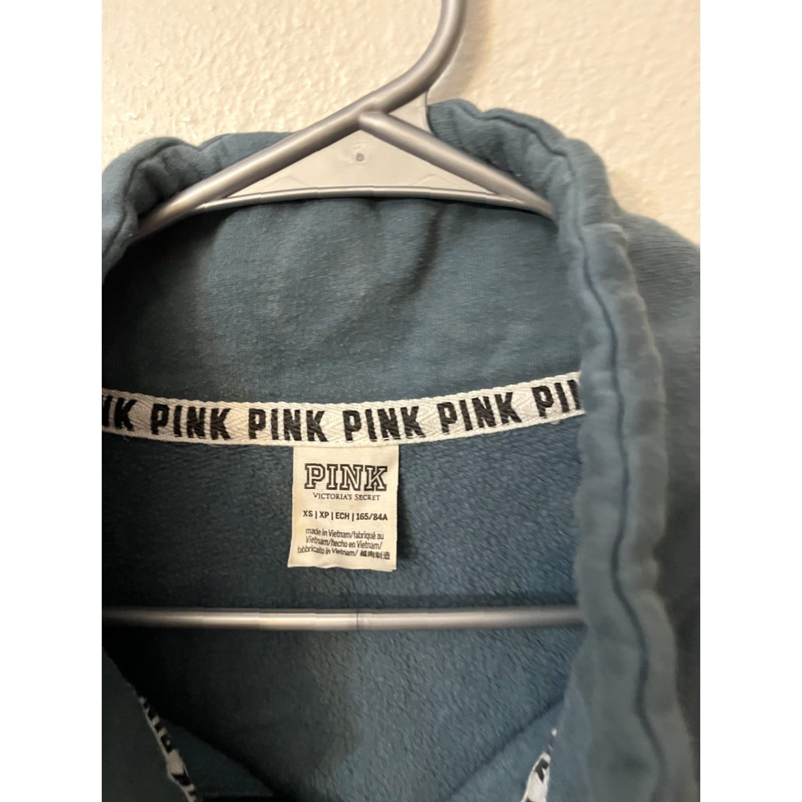 Pinko PINK Victoria's Secret Sweatshirt Women XS Logo 1/4 Zip Pullover Mock Neck Long Sleeve Black Fleece Activewear Casual Size XS / US 0-2 / IT 36-38 - 3 Thumbnail