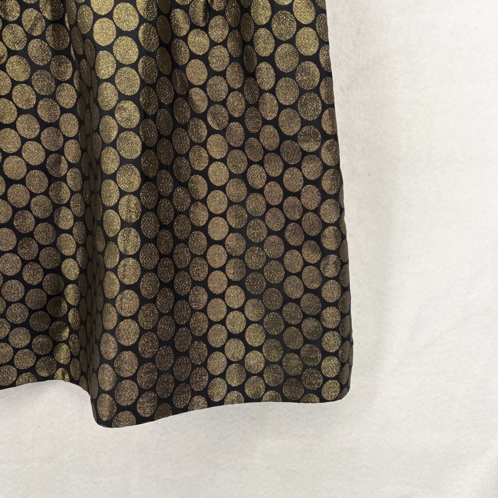 J.Crew J.Crew Dress Womens 6 Black Jacquard Polka Dot Fit & Flare Party Cocktail Sleeveless V-Neck Short Size M / US 6-8 / IT 42-44 - 3 Thumbnail