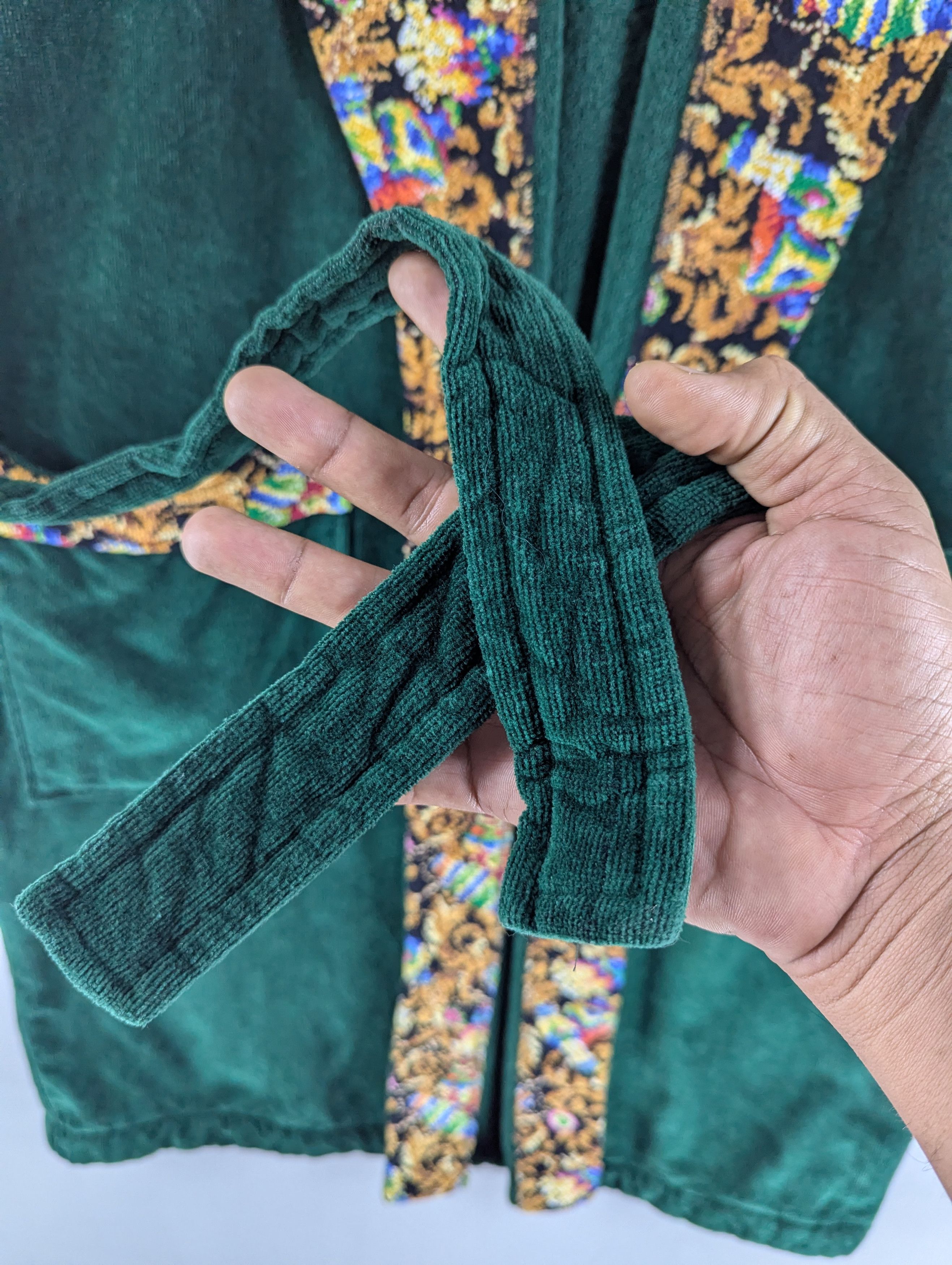 MCM Vintage MCM Velour Robe Green Gold Embroidery Logo Size US L / EU 52-54 / 3 - 6 Thumbnail