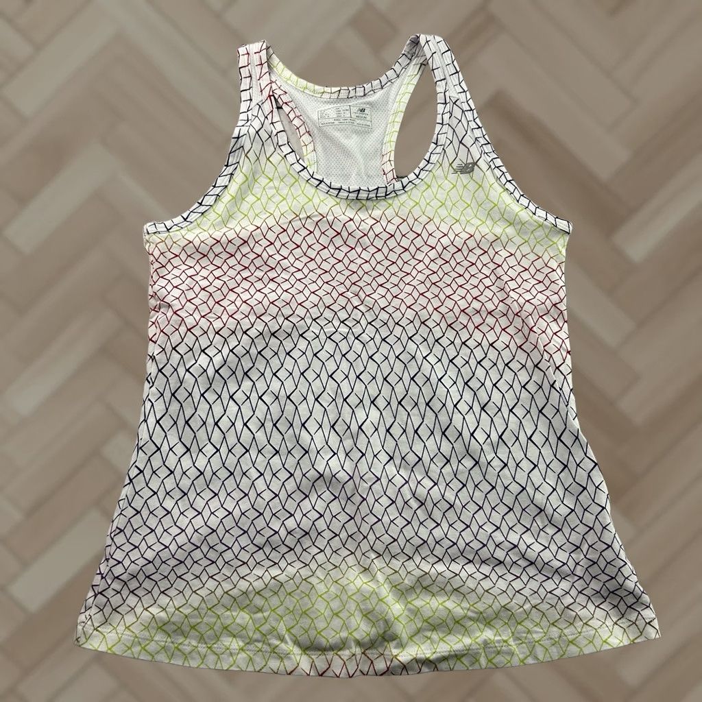 New Balance New Balance Multicolor Geometric Racerback Running Singlet Tank Top Womens M Size M / US 6-8 / IT 42-44 - 1 Thumbnail