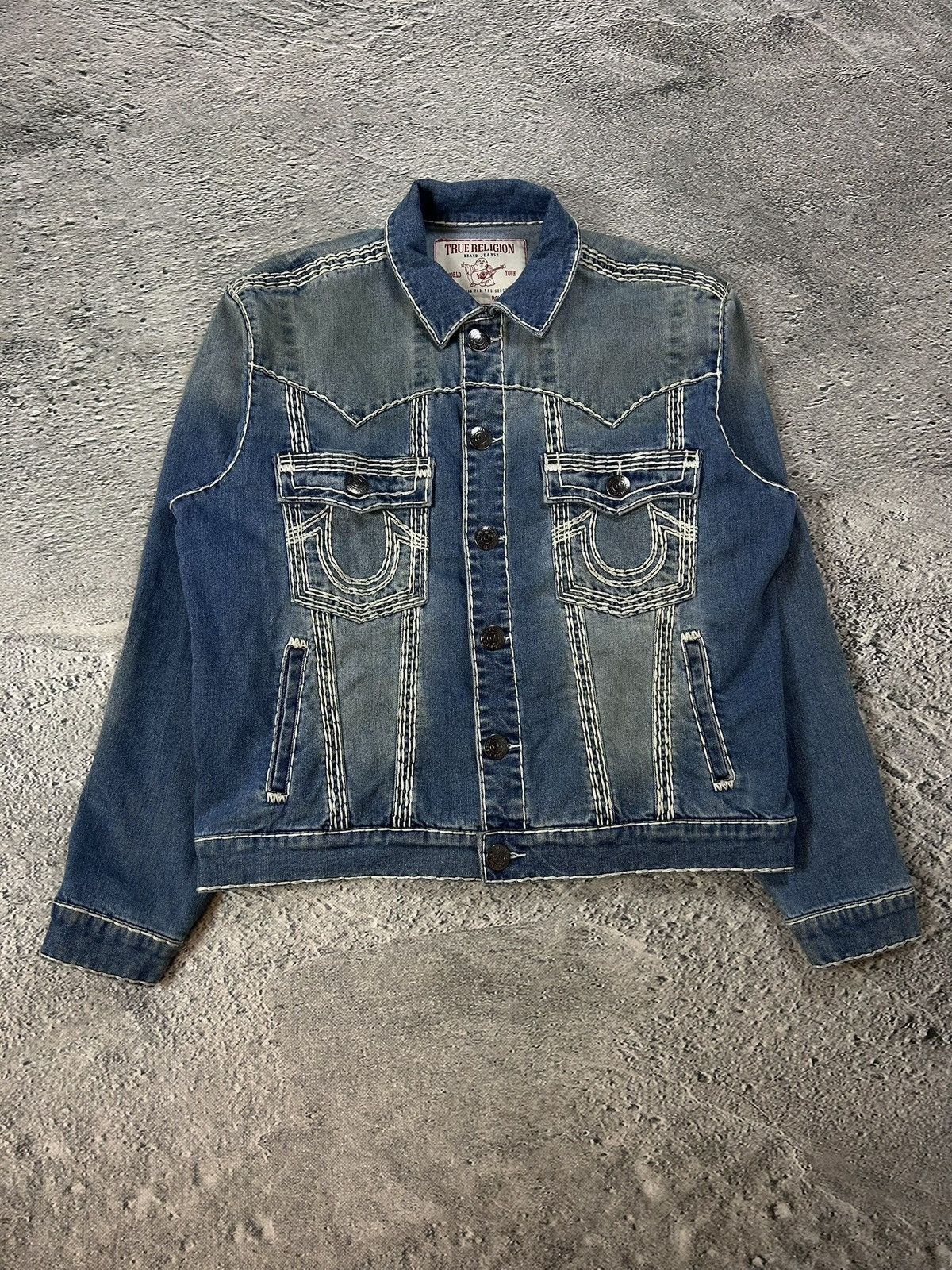 True Religion True Religion denim jacket trucker washed White stitching Size US M / EU 48-50 / 2 - 1 Thumbnail