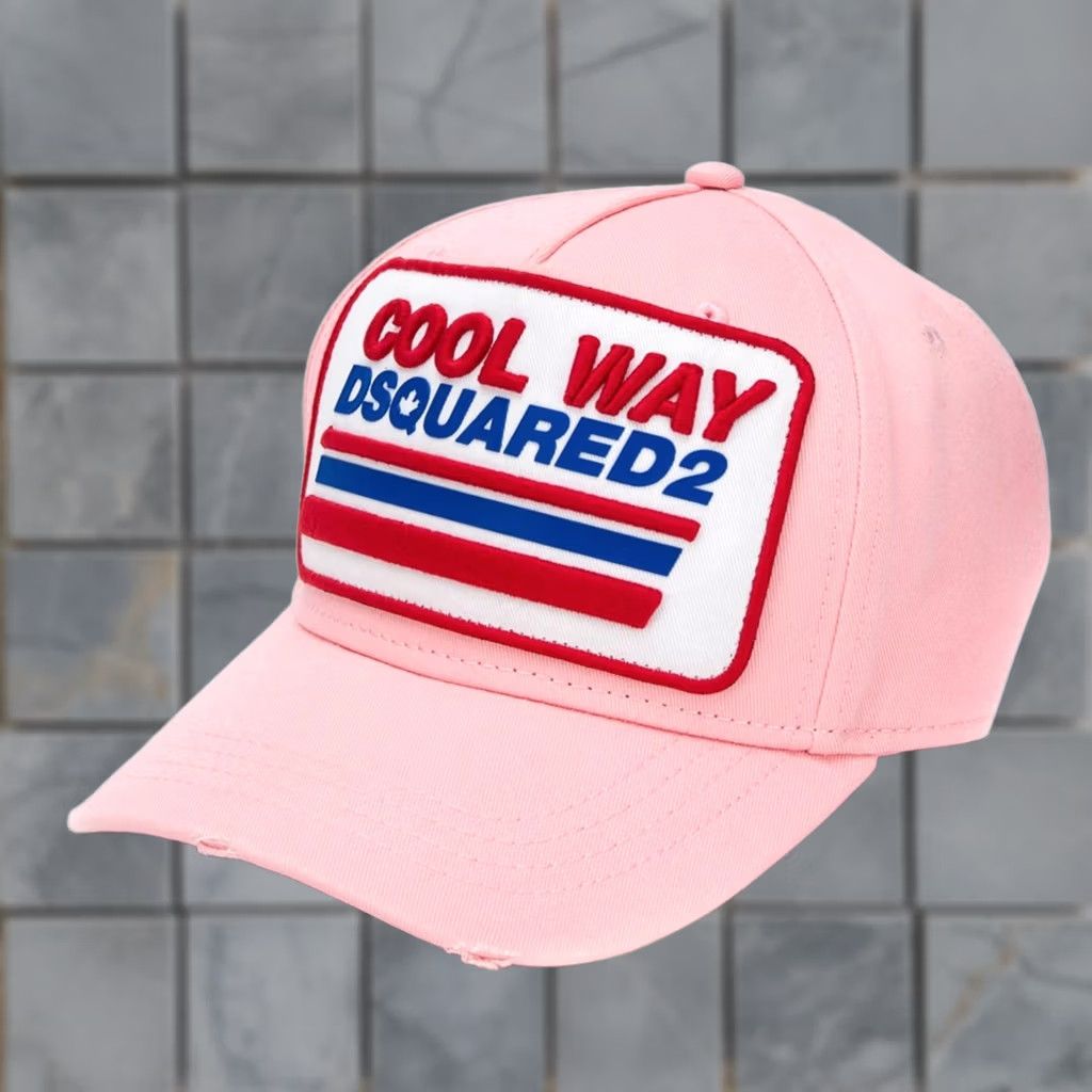 Dsquared2 Dsquared2 Cool Way Embroidered Logo Baseball Cap Hat Adjustable Pink Size ONE SIZE - 1 Thumbnail