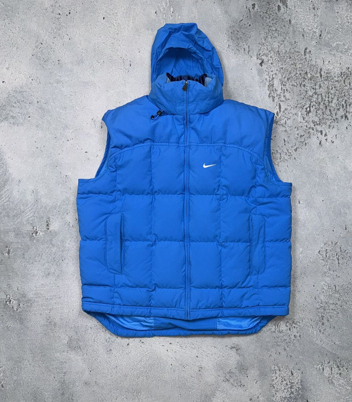 image of Nike Vintage Down Vest Baby Blue Small Logo 90S, Men's (Size Large)