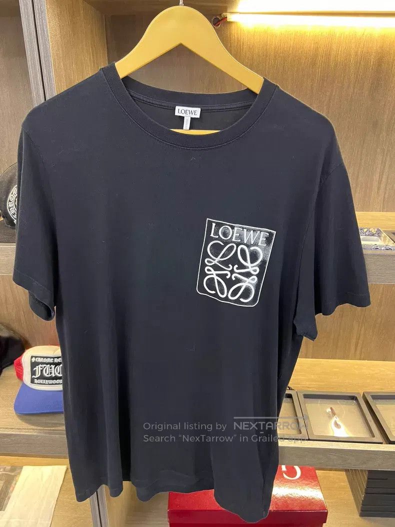 Loewe Loewe Black short-sleeve T-shirt, 100% cotton, chest fake Size US M / EU 48-50 / 2 - 1 Thumbnail