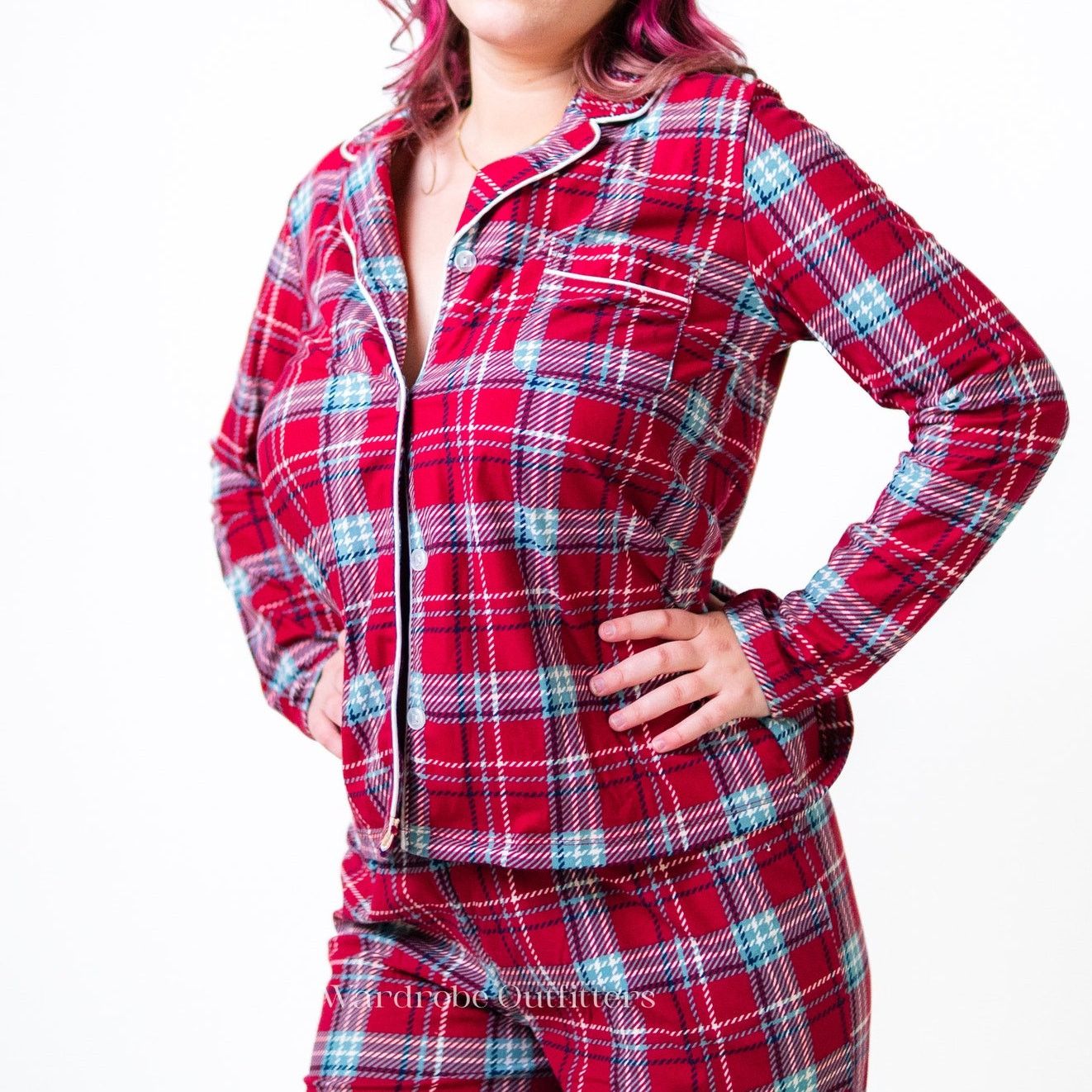 Designer Wonderly Intimates Plaid Flannel Pajamas Size ONE SIZE - 6 Thumbnail