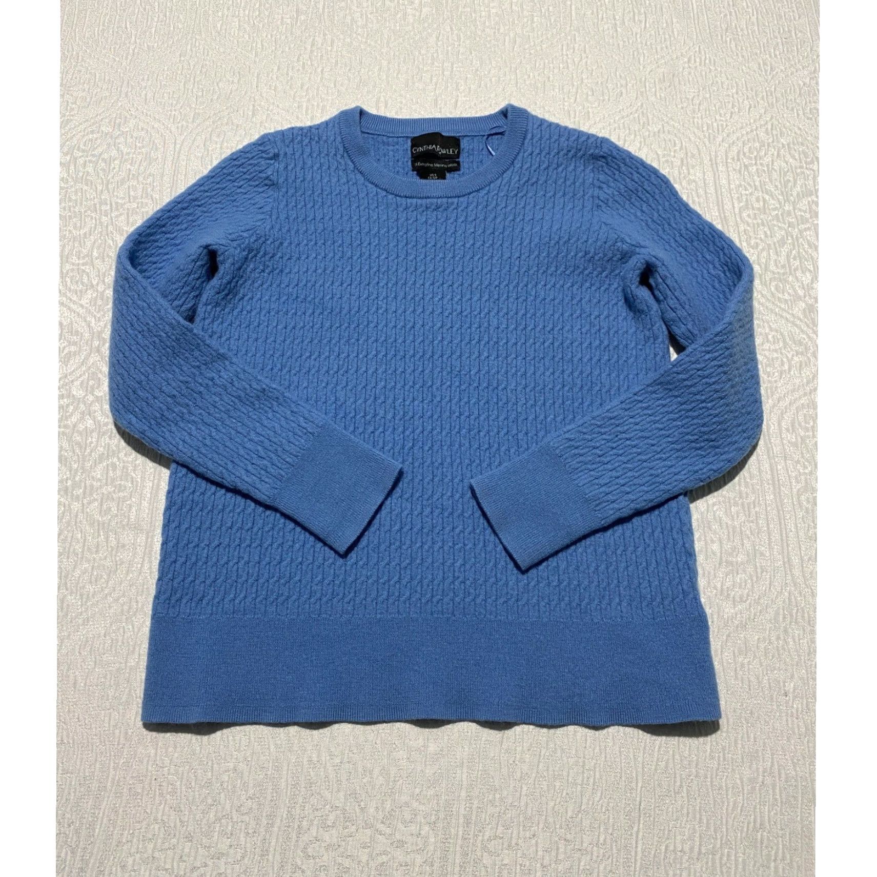 Cynthia Rowley Cynthia Rowley Womens Sweater Size S Blue 100% Extrafine Merino Wool Cable Knit Size S / US 4 / IT 40 - 2 Thumbnail