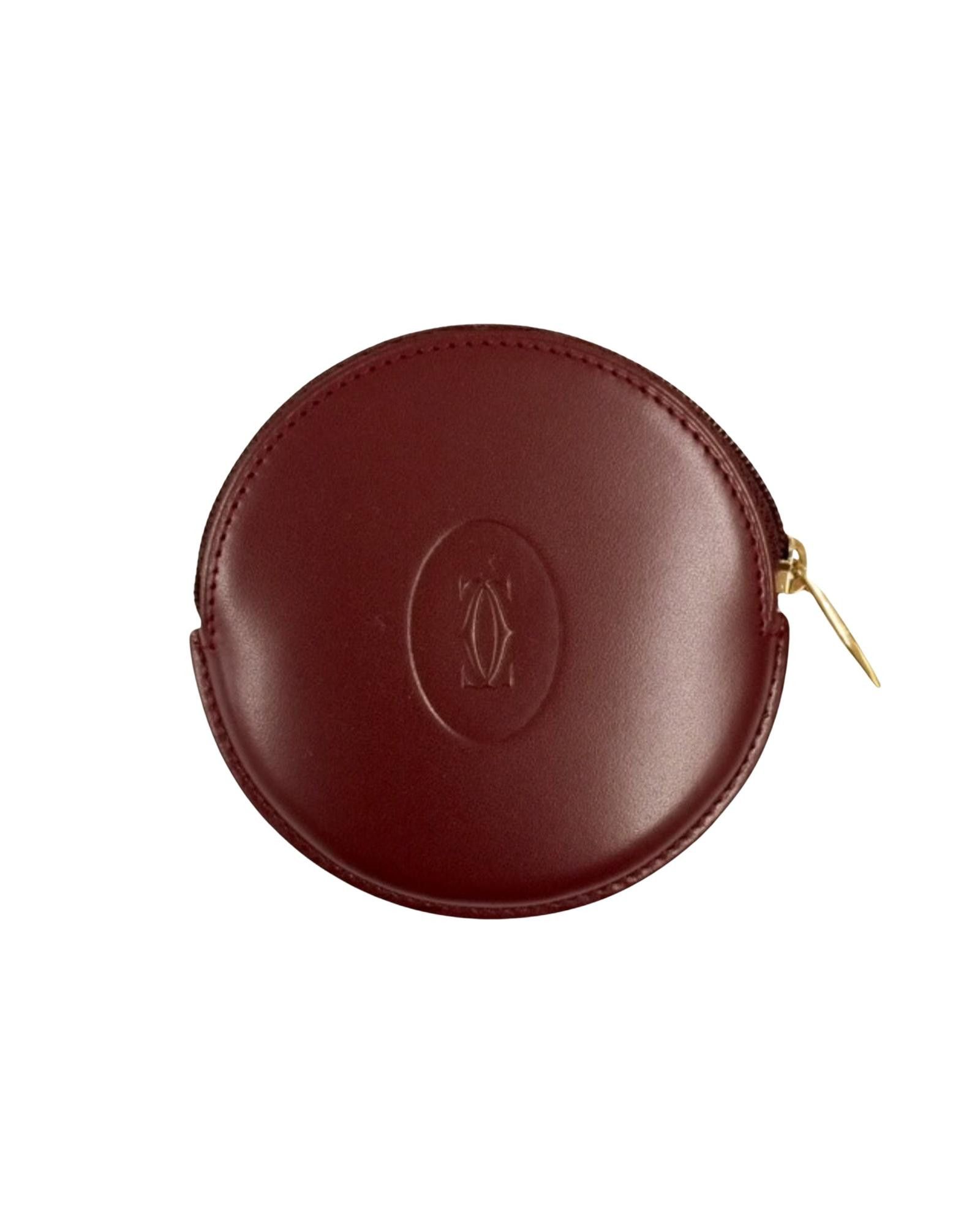 image of Cartier Burgundy Leather Coin Purse, Women's