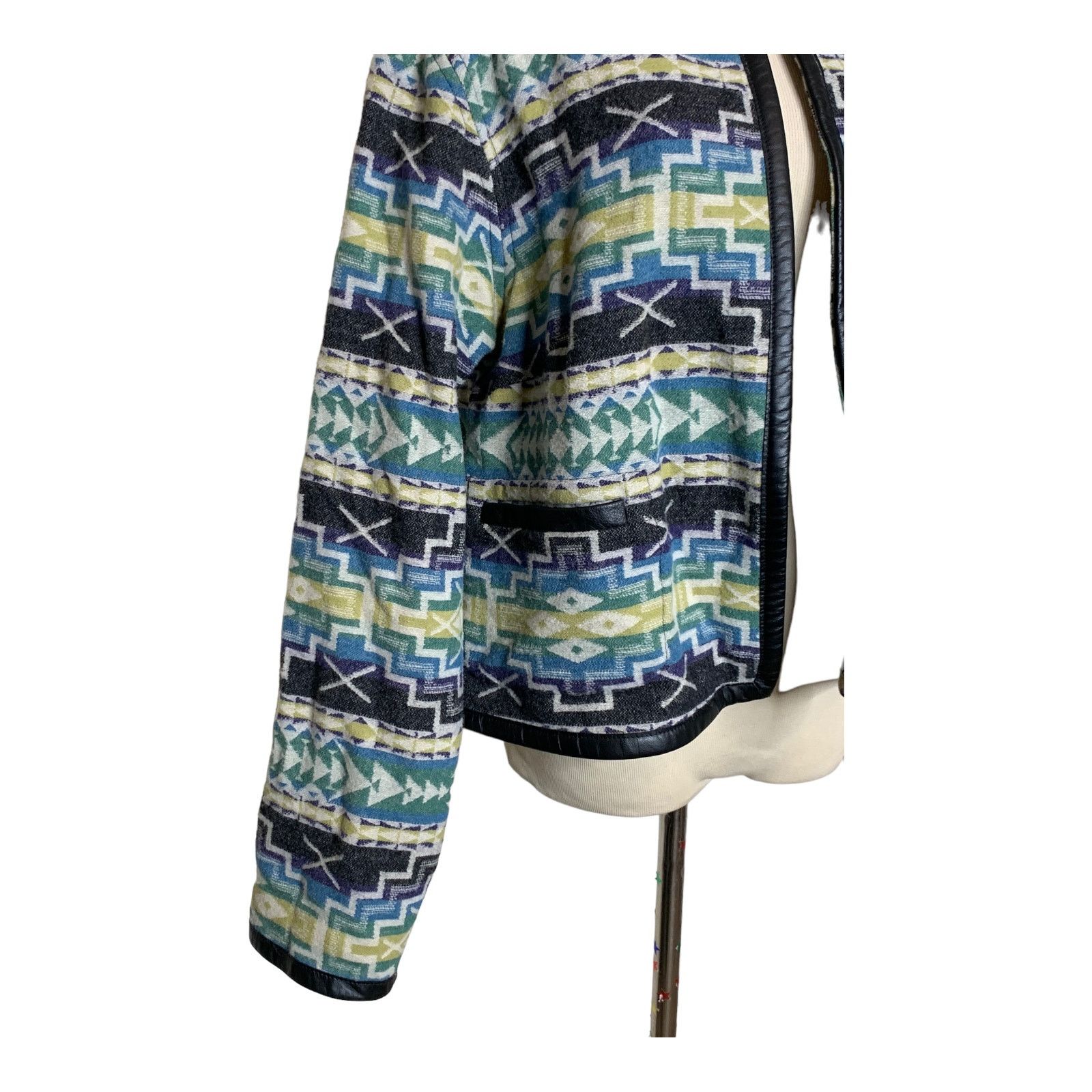 Pendleton Pendleton Blue Green Southwest Wool Cropped Shrug Jacket XL Size XL / US 12-14 / IT 48-50 - 7 Thumbnail