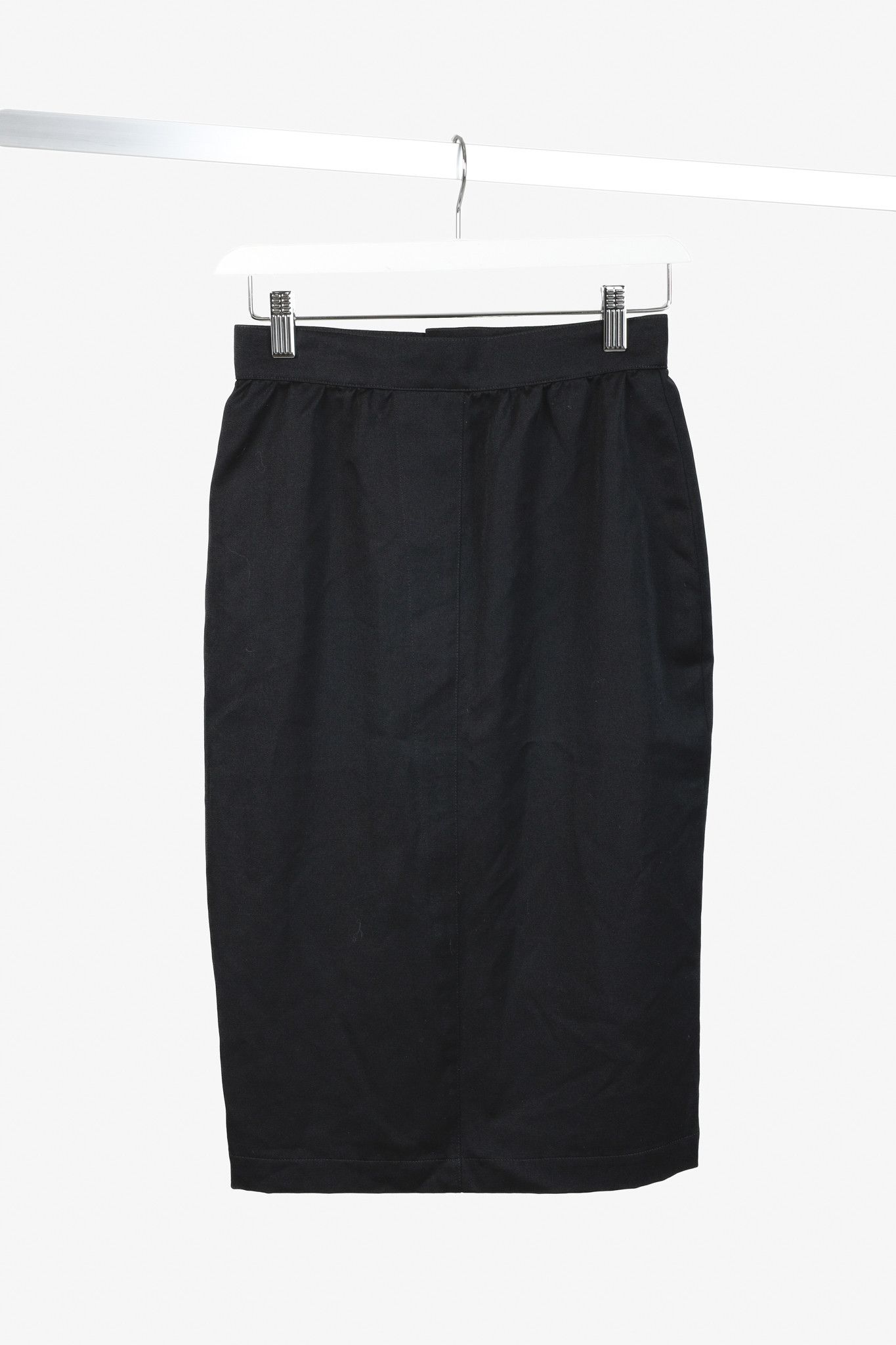 Thierry Mugler Thierry Mugler Vintage Black Wool Pencil Skirt Size 25" / US 0 / IT 36 - 1 Thumbnail