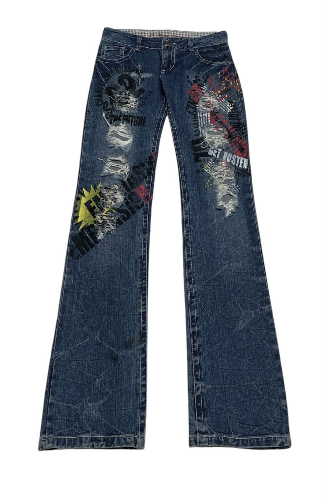 If Six Was Nine × Japanese Brand Rare Design Vintage Brand Witty Pitty Patches Jeans 2000s Size US 33 - 1 Thumbnail