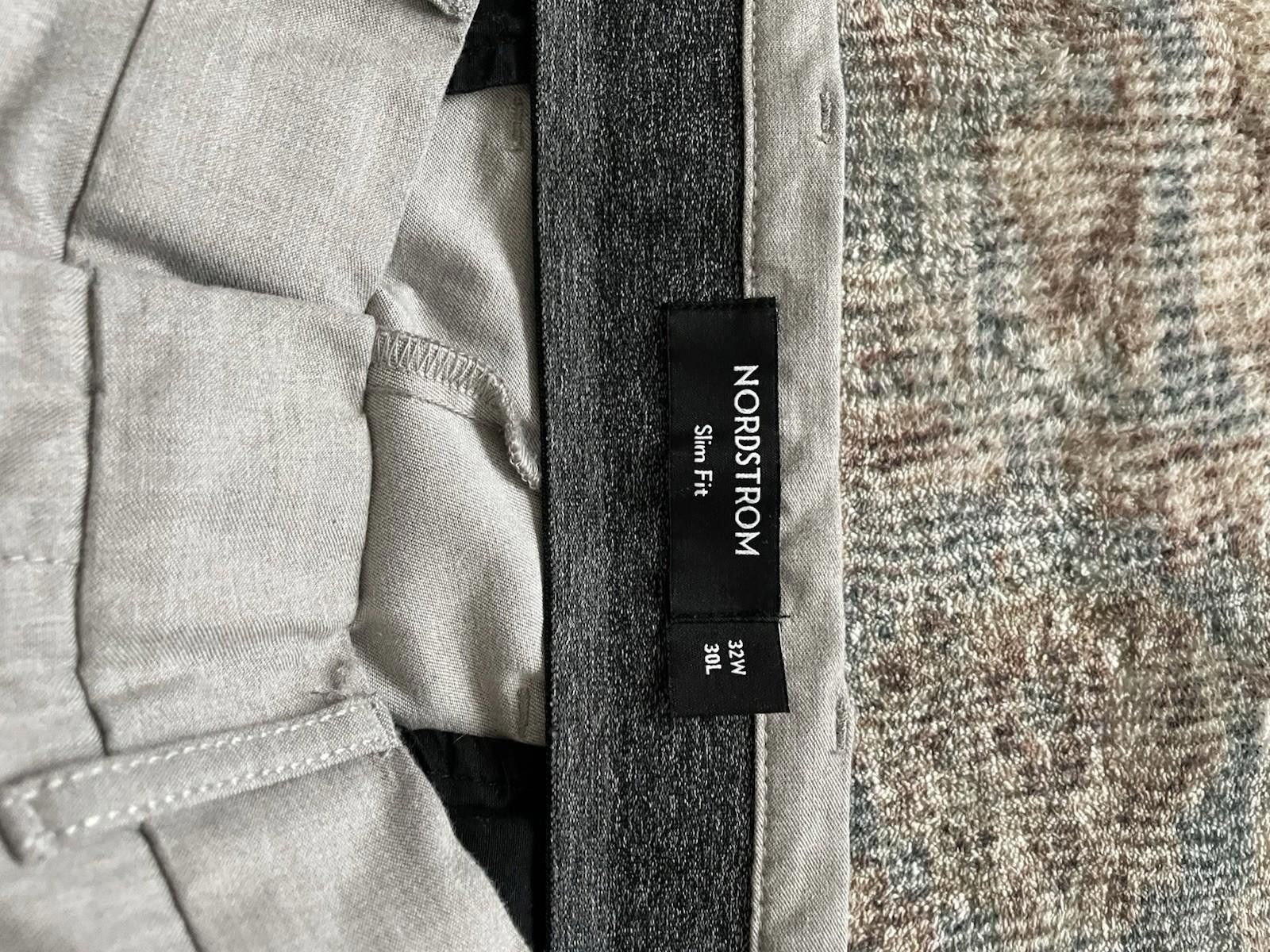 Nordstrom Nordstrom Slim Fit Light Grey Gray Summer Chino 32x30 Size US 32 / EU 48 - 3 Thumbnail