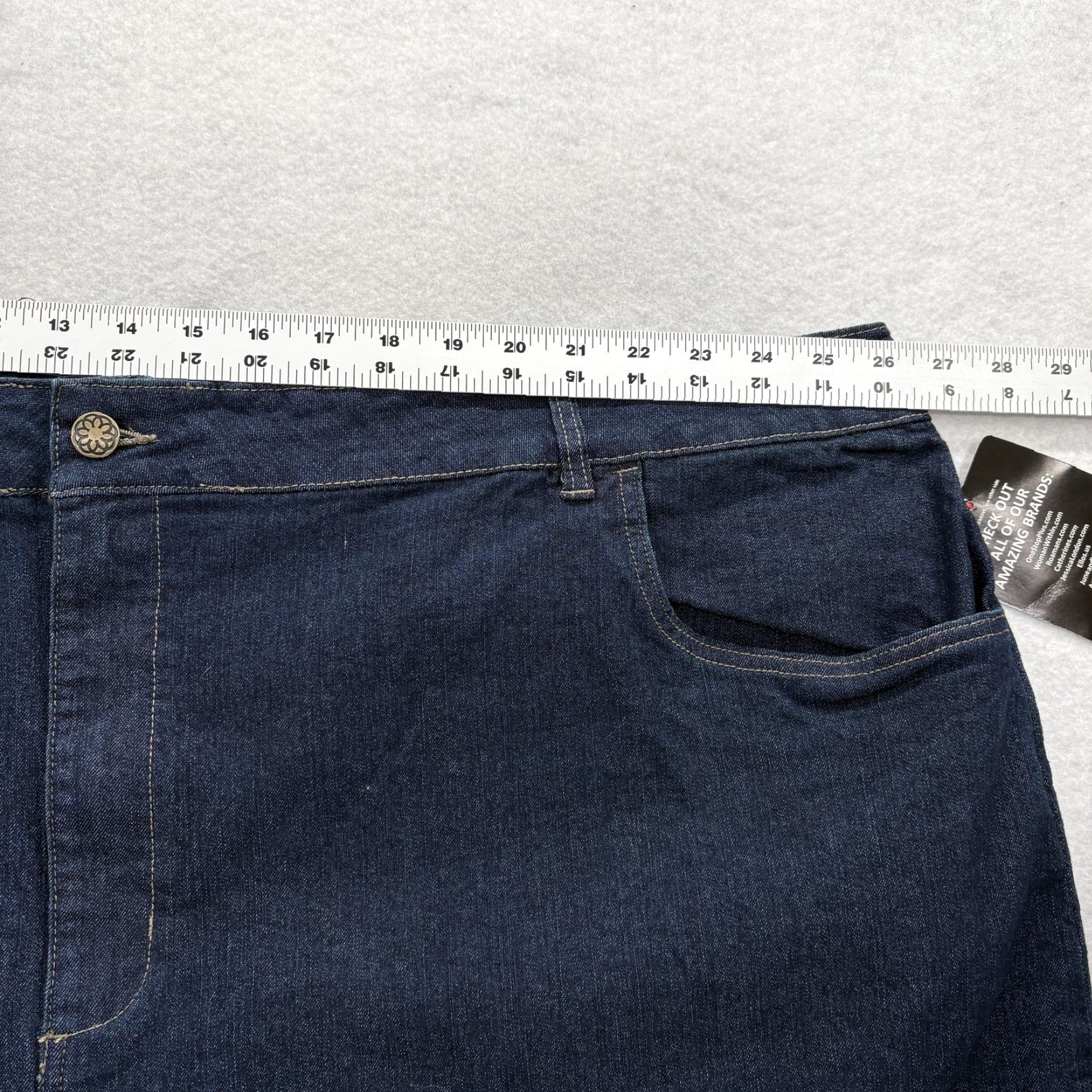 Vintage Catherines Right Fit Jeans Womens 30W Petite Blue Dark Wash Stretch Straight 5-Pocket Denim Zip Jeans Womens Boys? Size 30" / US 8 / IT 44 - 6 Thumbnail