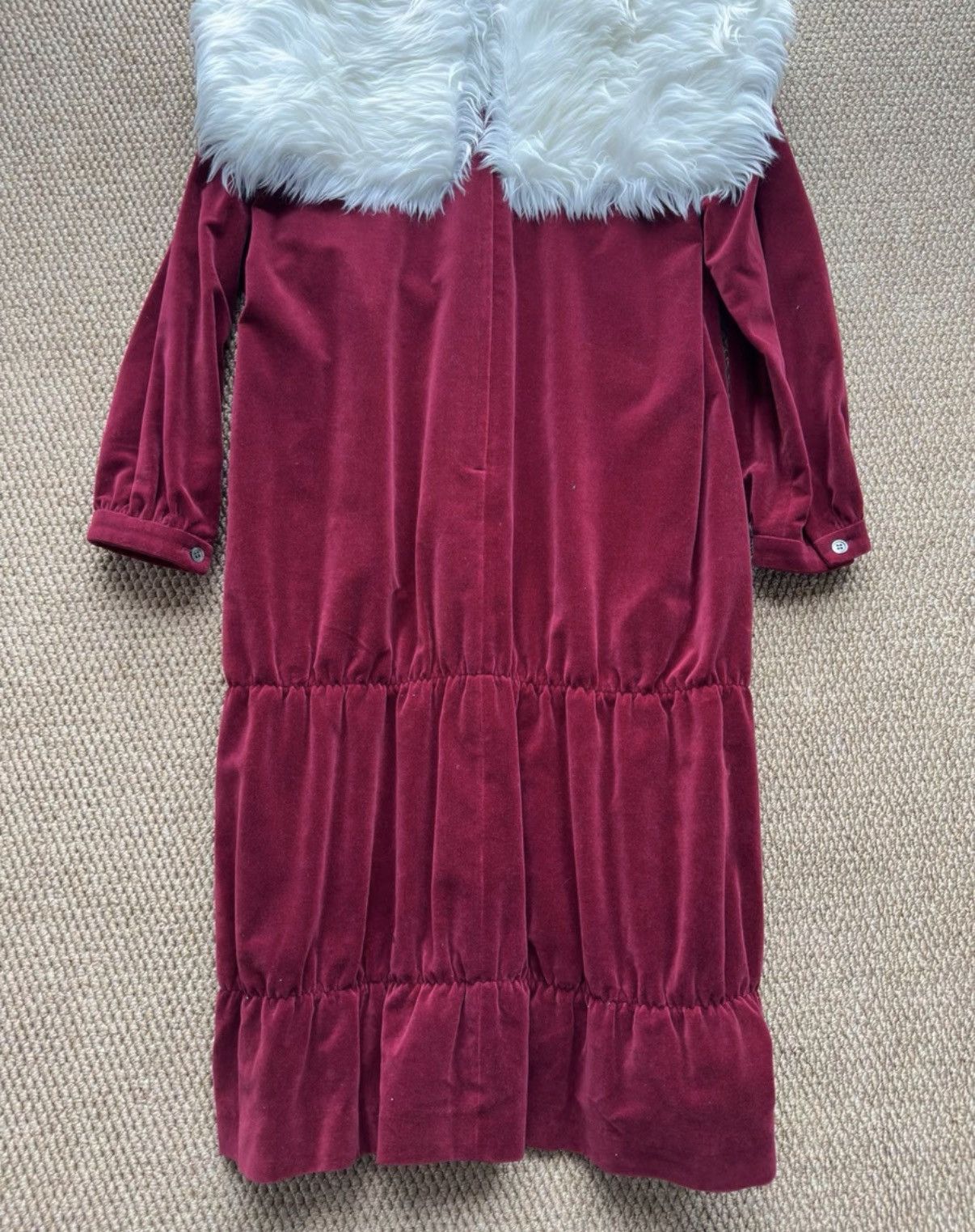 Comme des Garcons COMME des GARÇONS Burgundy Velvet Furry Collar Dress K23 Size S / US 4 / IT 40 - 6 Thumbnail