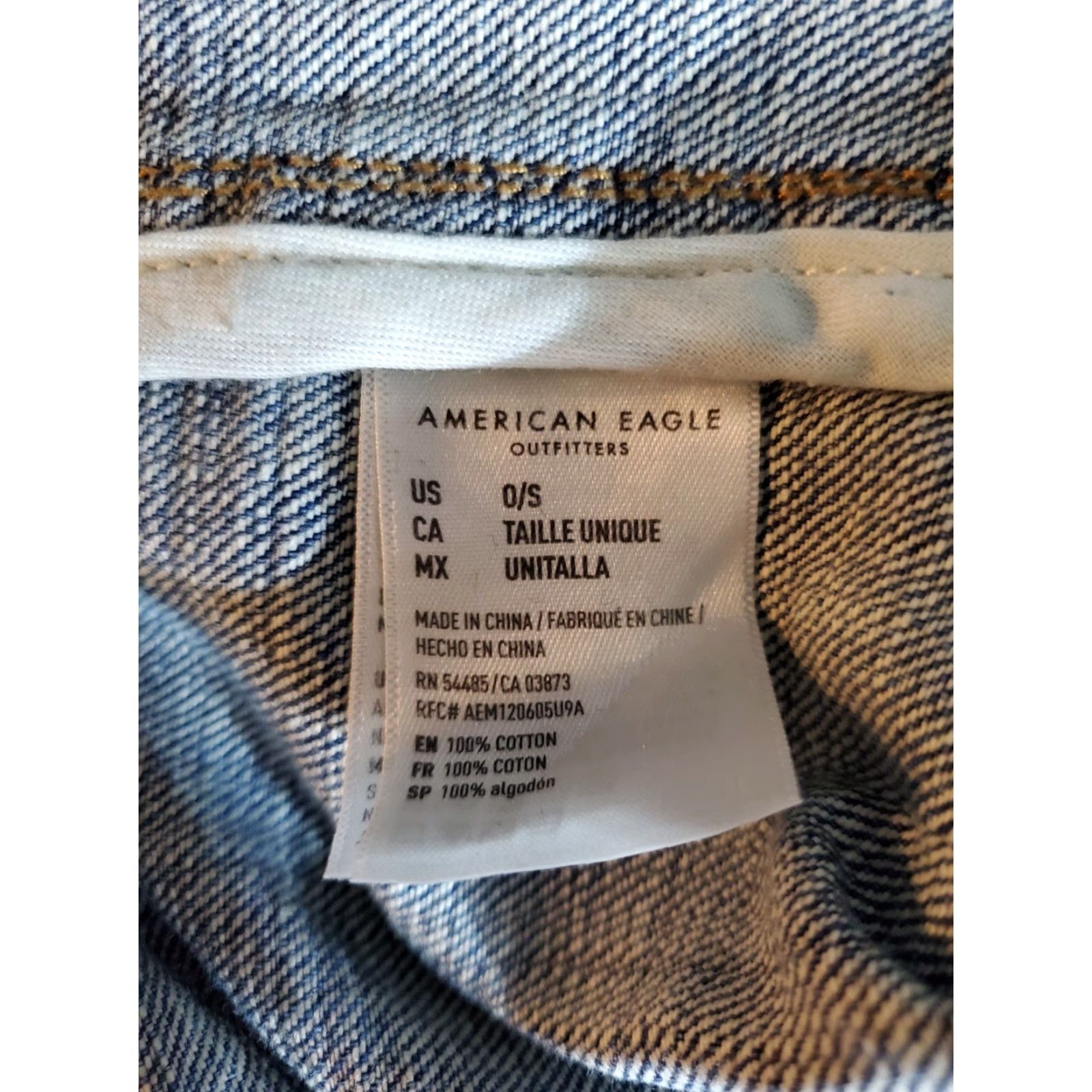 American Eagle Outfitters VINTAGE American Eagle Outfitters Logo Denim Tote Bag Purse Blue Distressed -Las Vegas Holiday Womens Medium Size ONE SIZE - 4 Thumbnail