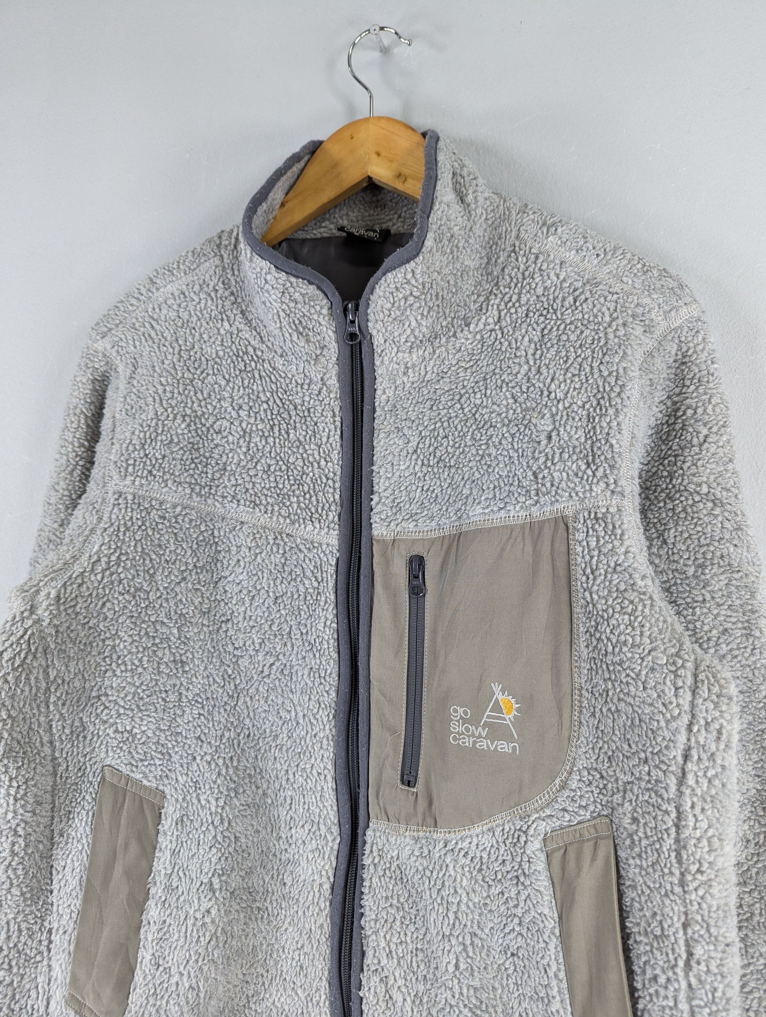 Go Slow Caravan Sherpa Deep Pile Fleece Zipper Jacket Outerwear