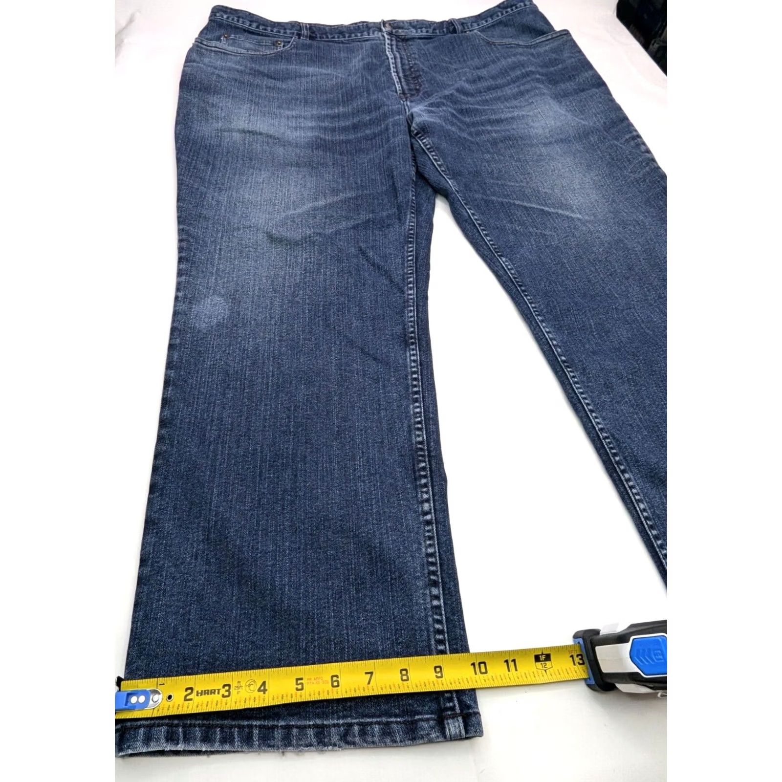 Jos. A. Bank Jos. A. Bank Tailored Fit Straight Jeans Men 48x29 Denim Blue 5-Pocket Zip Button Twill Regular 90s Style Pants Size US 32 / EU 48 - 2 Thumbnail