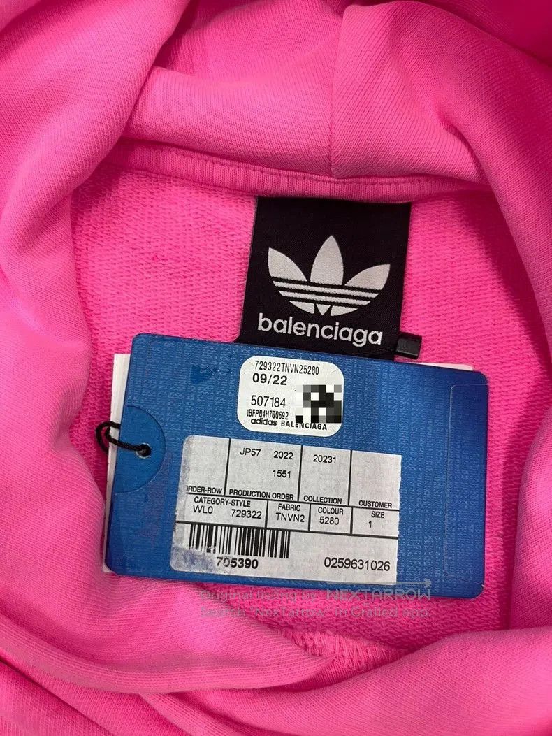 Balenciaga Balenciaga x adidas Pink Hooded Sweatshirt. Size US S / EU 44-46 / 1 - 5 Thumbnail