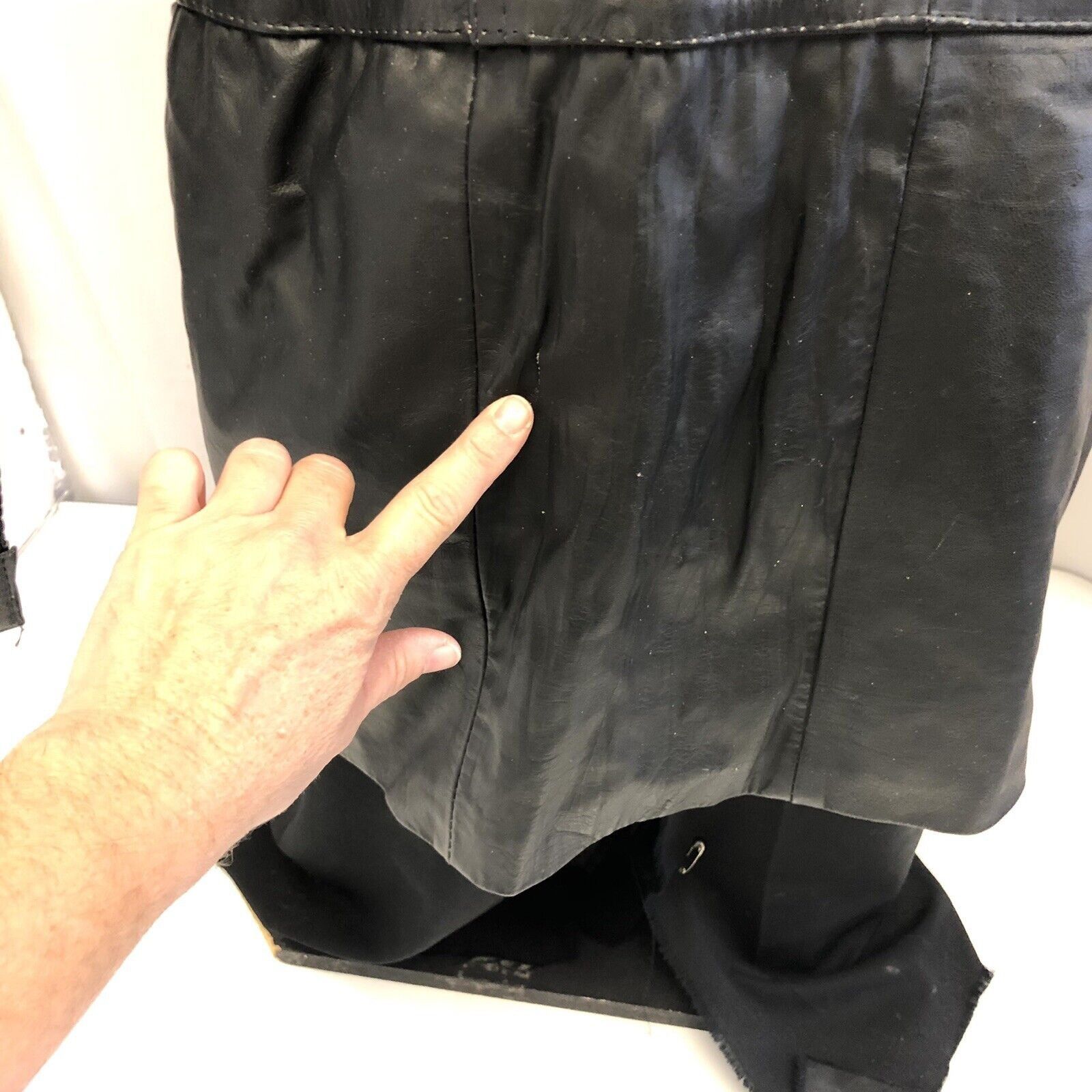 Other Vtg BLACK Leather BARNSTORMER Coat 4 Pocket PILOT jacket Size US L / EU 52-54 / 3 - 11 Thumbnail
