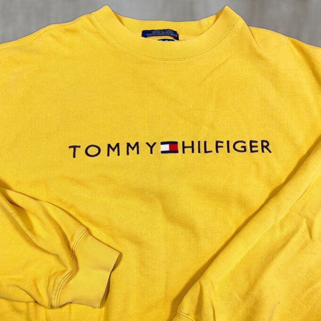 Tommy Hilfiger VINTAGE Tommy Hilfiger Sweatshirt Men M Yellow Crewneck Logo Embroidered Graphic Print 90s Classic Modern Sports 90s Mens Size US M / EU 48-50 / 2 - 1 Thumbnail