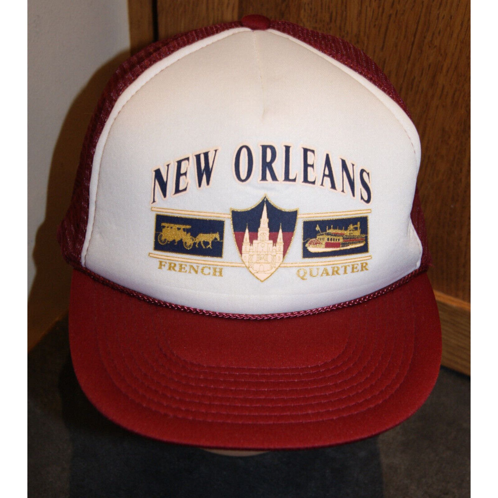Other VTG 90s New Orleans French Quarter Rope Mesh Trucker Hat Cap Size ONE SIZE - 2 Thumbnail