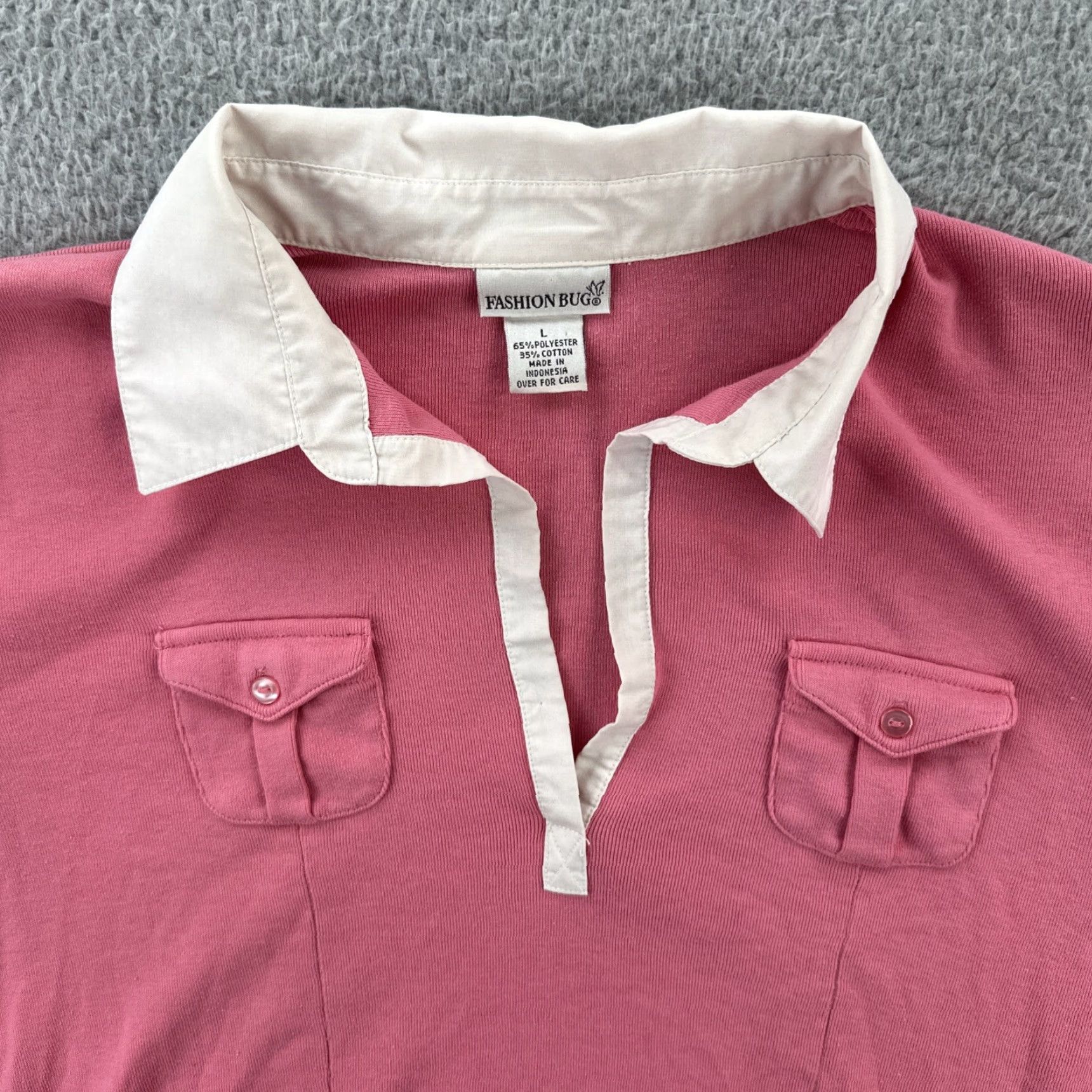 Vintage VINTAGE Fashion Bug Women Polo Shirt Pink Collared 90s Shirt Ladies L EUC Size L / US 10 / IT 46 - 5 Thumbnail
