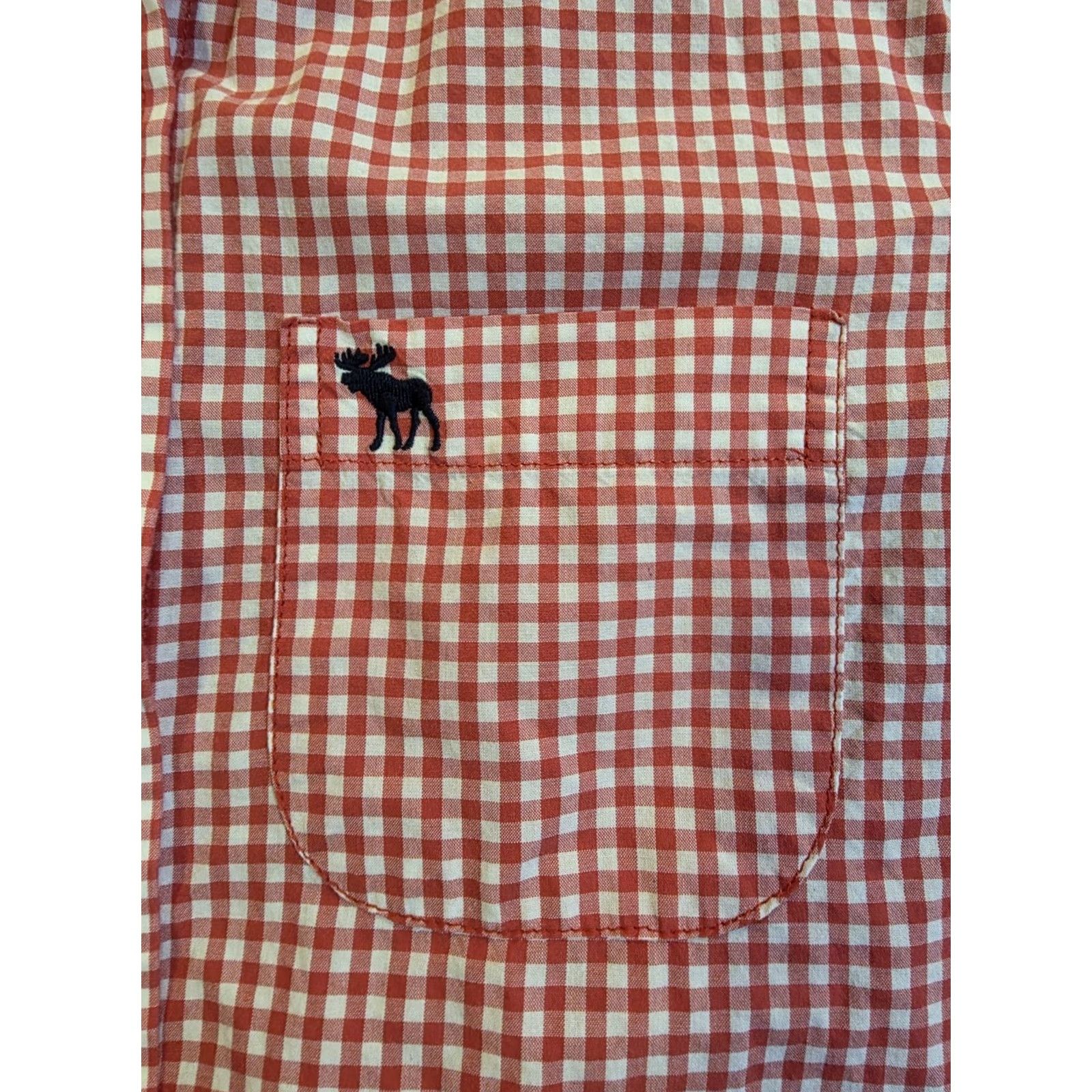 Abercrombie & Fitch VINTAGE Abercrombie & Fitch Women's Button-Up Shirt Gingham Red XS, Plaid, Long Sleeve, Collared, Button, Casual, Preppy, Classic, 2000s, Women Size XS / US 0-2 / IT 36-38 - 4 Thumbnail