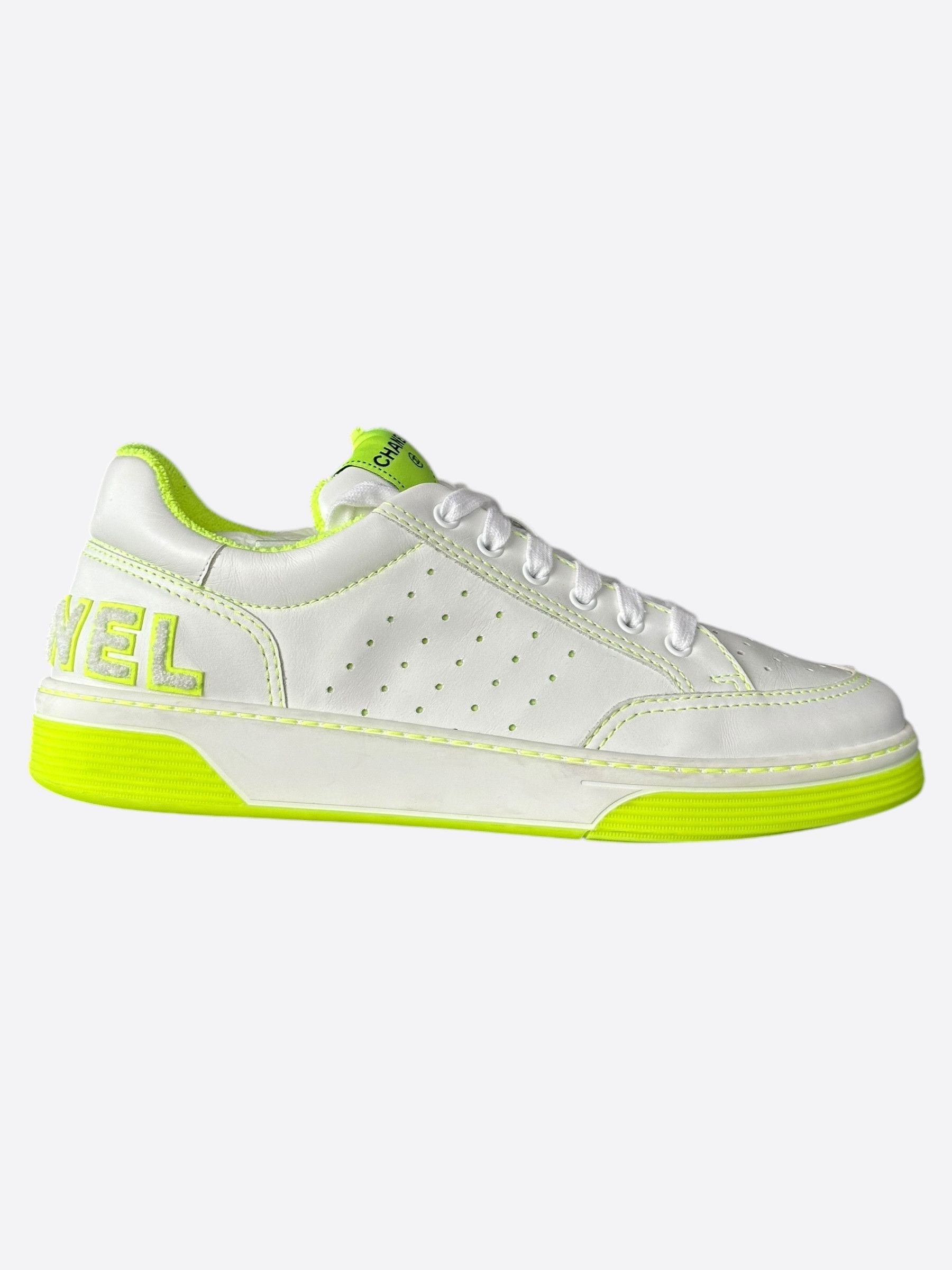 Chanel Chanel White & Yellow Logo Sneakers Size US 10 / EU 43 - 1 Thumbnail