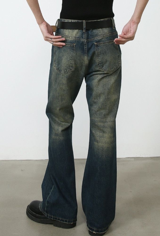 Japanese Brand × Jean Men's blue vintage washed distressed straight bootcut jeans Size US 32 / EU 48 - 3 Thumbnail
