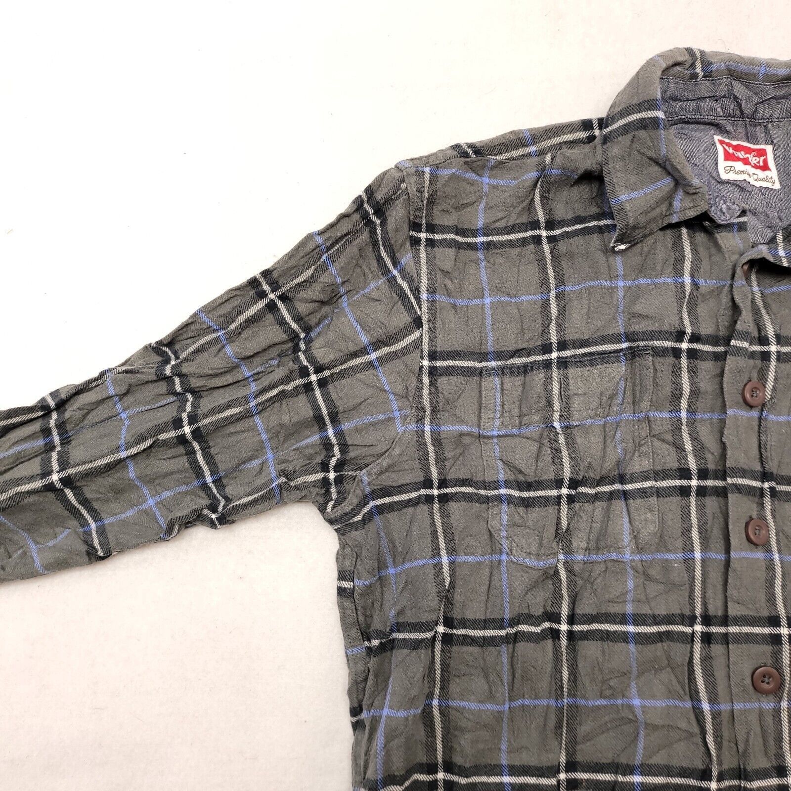 Wrangler Wrangler Tartan Flannel Shirt Mens Size Medium M Green Blue Size US M / EU 48-50 / 2 - 5 Thumbnail