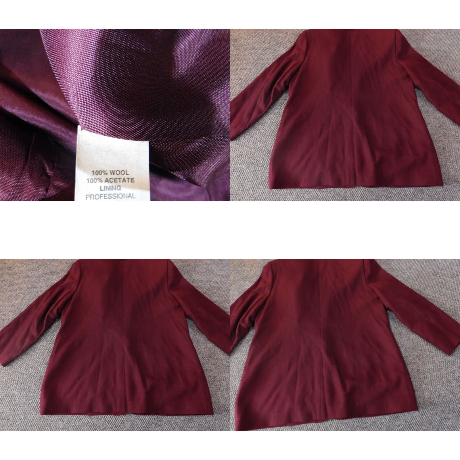 Vintage Alfred Dunner Blazer Womens Jacket 14 Purple Wool Solid Long Sleeve Two-Button Classic Jeweled Embroidered Trench Coat Fall Spring Casual Vintage No Size XL / US 12-14 / IT 48-50 - 8 Thumbnail