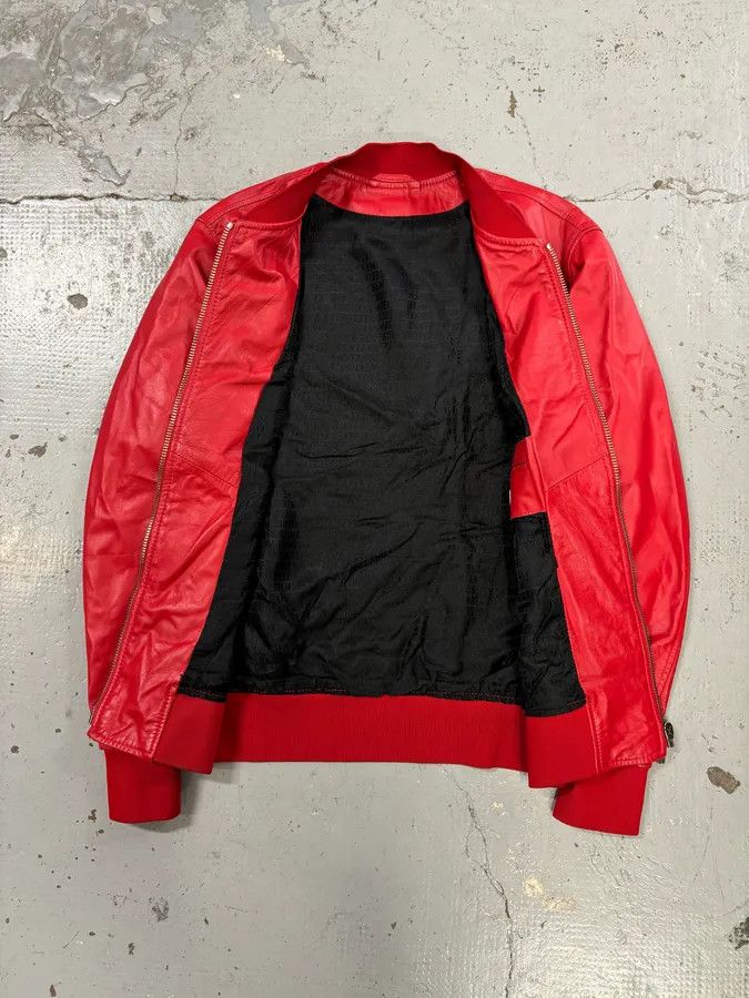 Dirk Bikkembergs 2010s Dirk Bikkembergs Red Leather Bomber Jacket Size US S / EU 44-46 / 1 - 7 Thumbnail