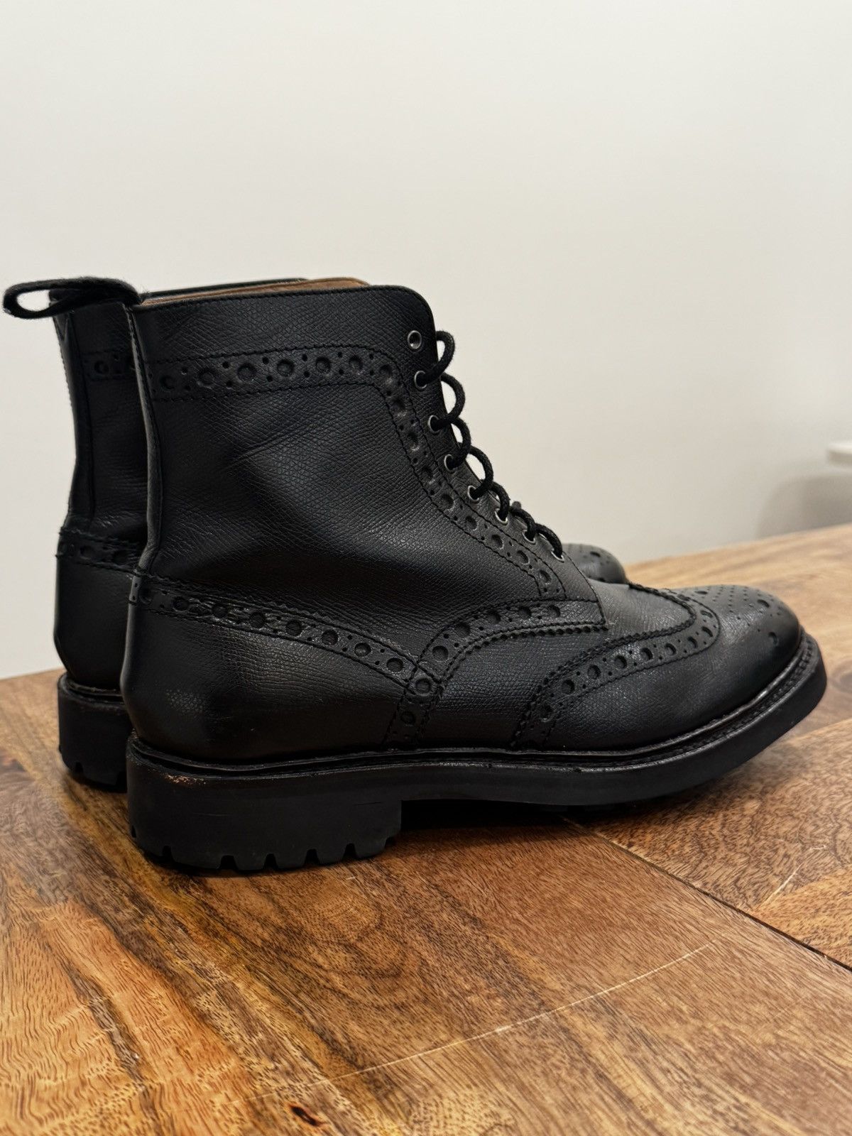 Grenson Grenson Fred Brogue Boots Black – UK 9 G, 8/10 Size US 10 / EU 43 - 4 Thumbnail