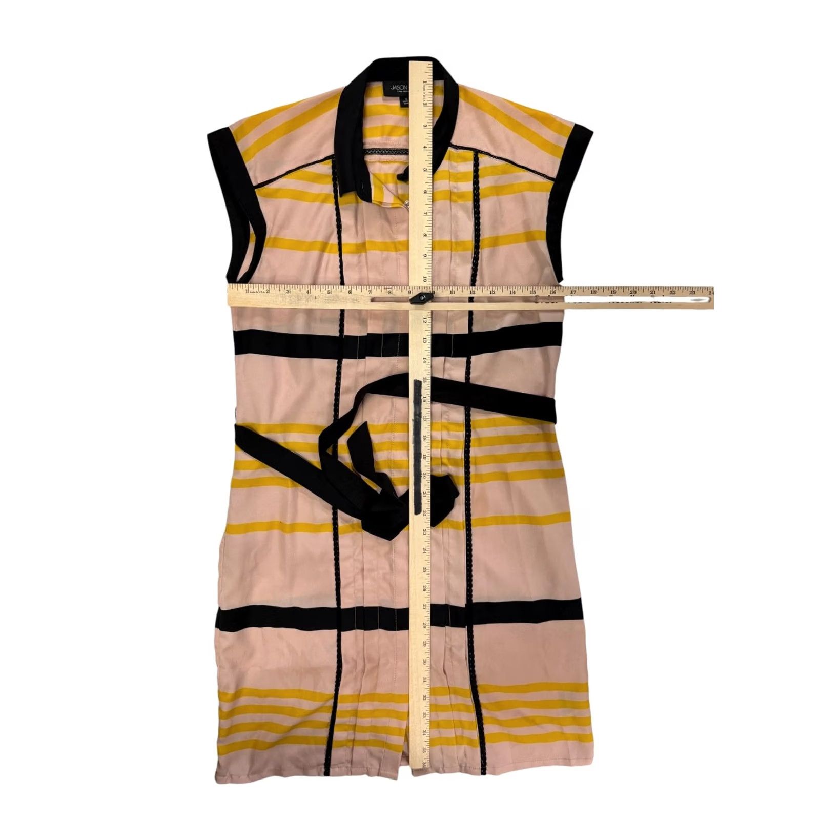Jason Wu VINTAGE Jason Wu for Target Shirtdress Sleeveless Pink Yellow Black Stripe Belted Size S Women Size S / US 4 / IT 40 - 3 Thumbnail