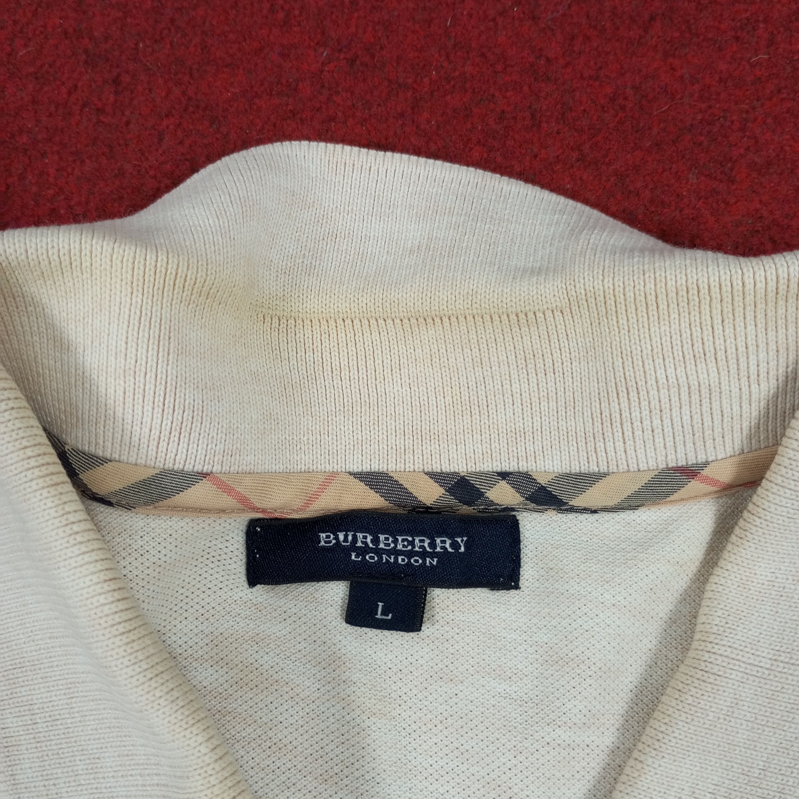 Burberry × Vintage Burberry London Luxury Brand Long Sleeve Polos Custom Art Size US L / EU 52-54 / 3 - 6 Thumbnail
