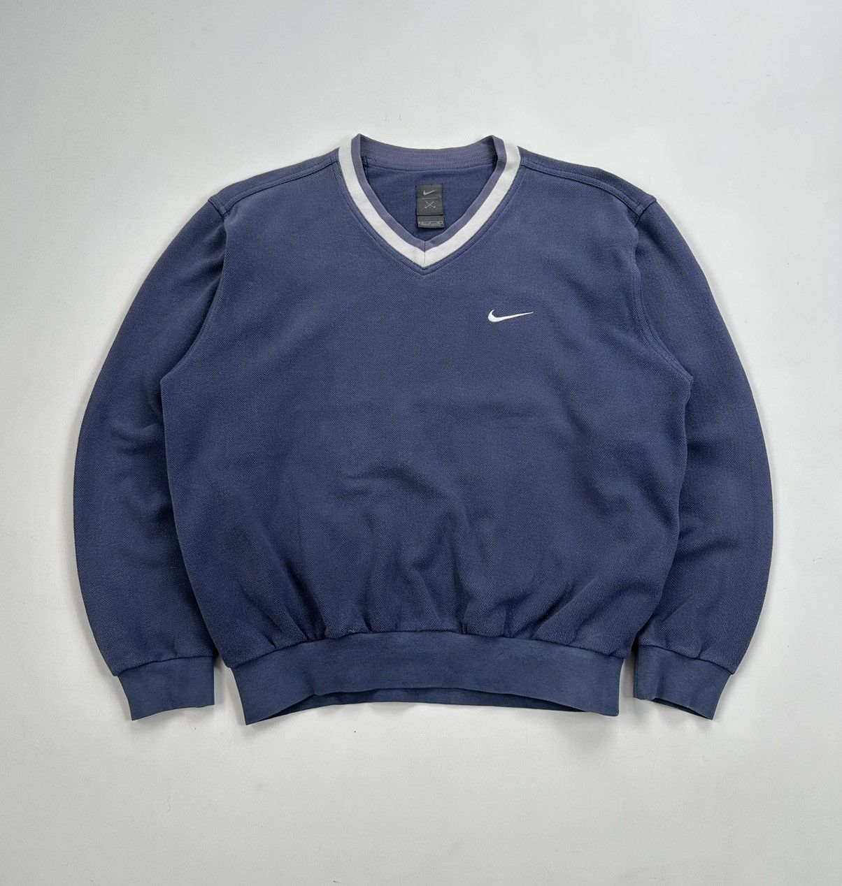 Nike Vintage Nike Men's Navy Swoosh Pullover Size US S / EU 44-46 / 1 - 1 Thumbnail