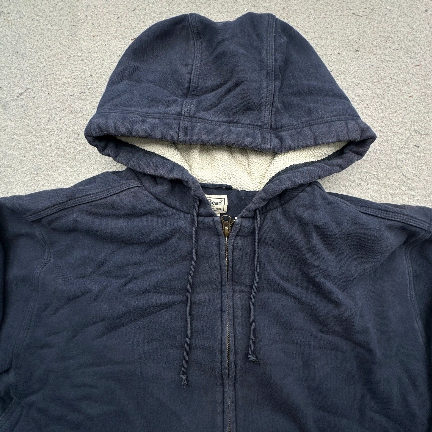 Vintage LL Bean Katahdin Iron Works Sherpa Lined Hoodie Jacket Mens Large Navy Zip SUV? Size US XL / EU 56 / 4 - 7 Thumbnail