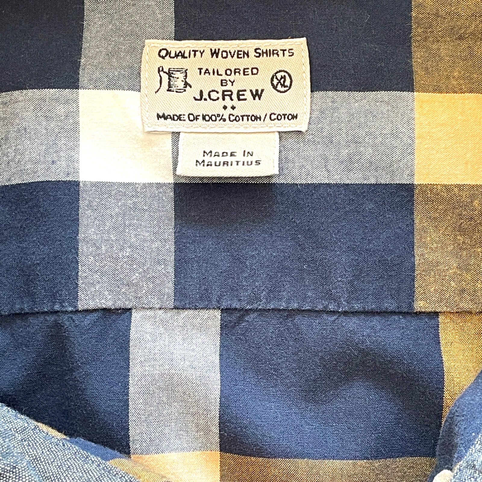 J.Crew J Crew Mens XL Vintage Blue/Gold Plaid LS Button Down Shirt Size US XL / EU 56 / 4 - 5 Thumbnail