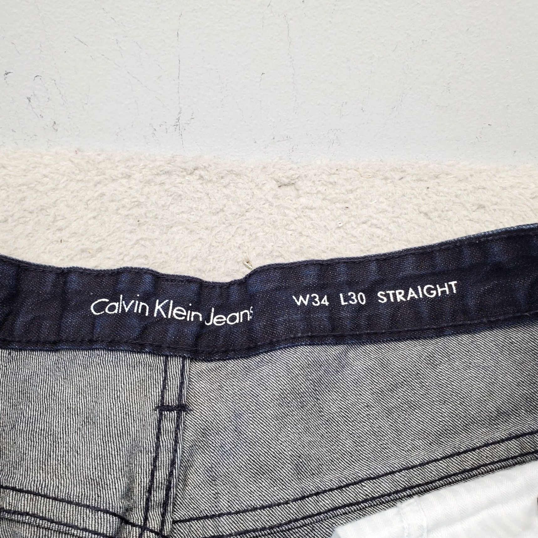 Calvin Klein Calvin Klein Jeans Mens Navy Dark Wash Denim 34x30 Stretch Straight Leg Regular Size Mens Size US 34 / EU 50 - 7 Thumbnail