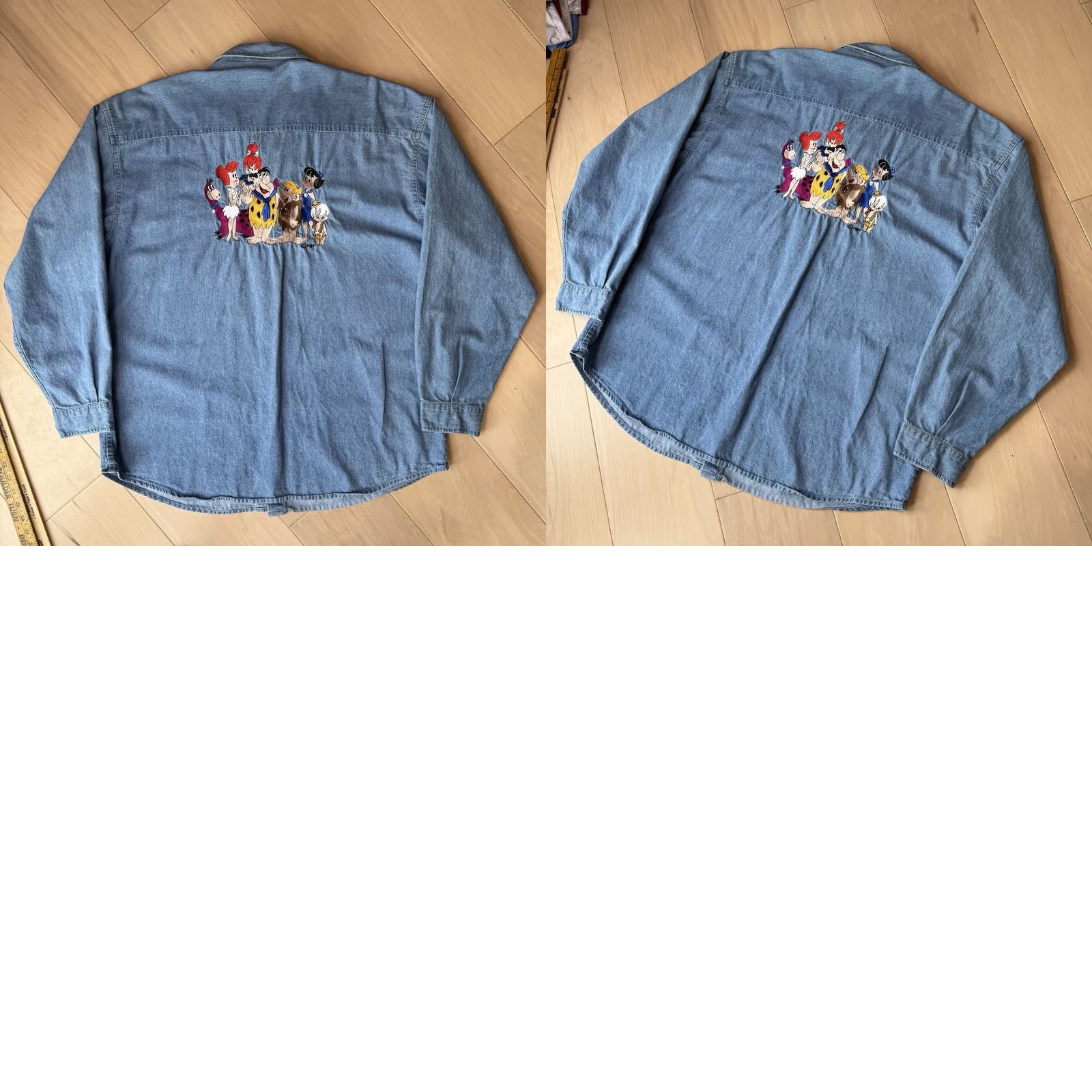 Vintage VINTAGE Flintstones Shirt Large Blue Long Sleeve Button Up Hanna Barbera Cartoon Shirt Size US L / EU 52-54 / 3 - 8 Thumbnail