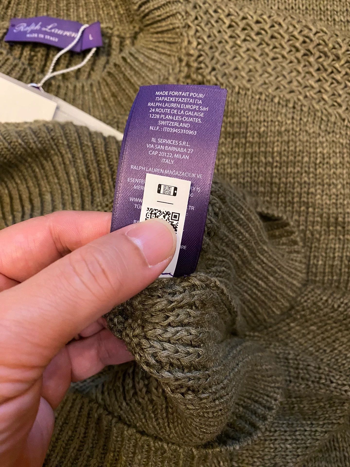 Polo Ralph Lauren RRL Purple Label Italian Linen Silk Sweater NWT QR Size US L / EU 52-54 / 3 - 7 Thumbnail