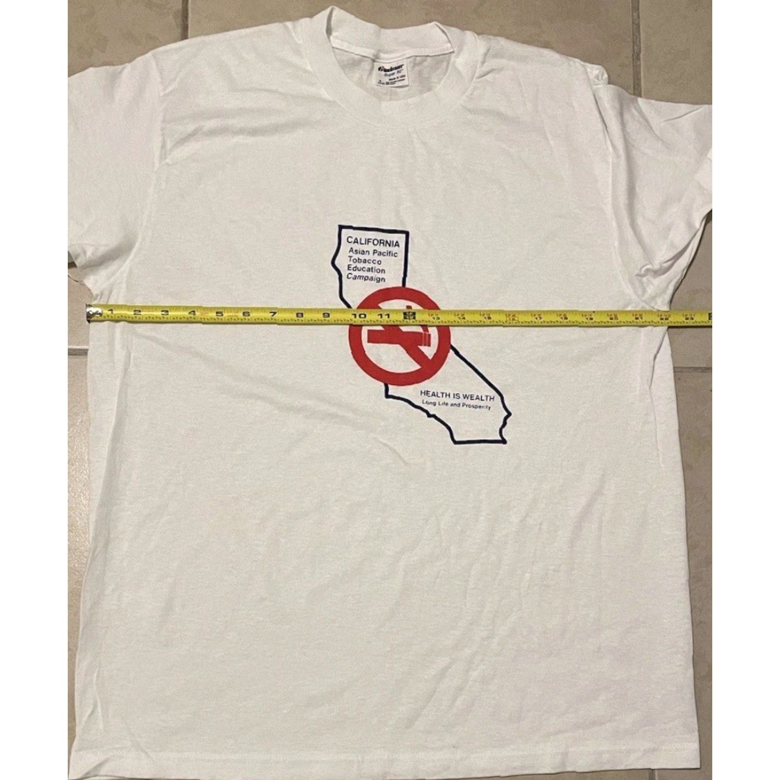 Vintage VINTAGE California Anti Smoking Shirt XL White 90s Grunge Tobacco Humor 80s USA Mens T-Shirt Size US XL / EU 56 / 4 - 6 Thumbnail