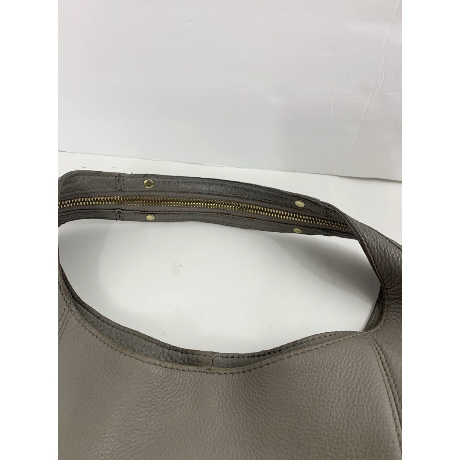 Vince Camuto Vince Camuto Zoe Hobo Ash Gray Leather Tote Zip Satchel/Top Handle Bag, 12x12x5, Zipper, Women, Gray, Zoe, Vince Camuto, Leather Bag, Satchel, Tote Size ONE SIZE - 6 Thumbnail