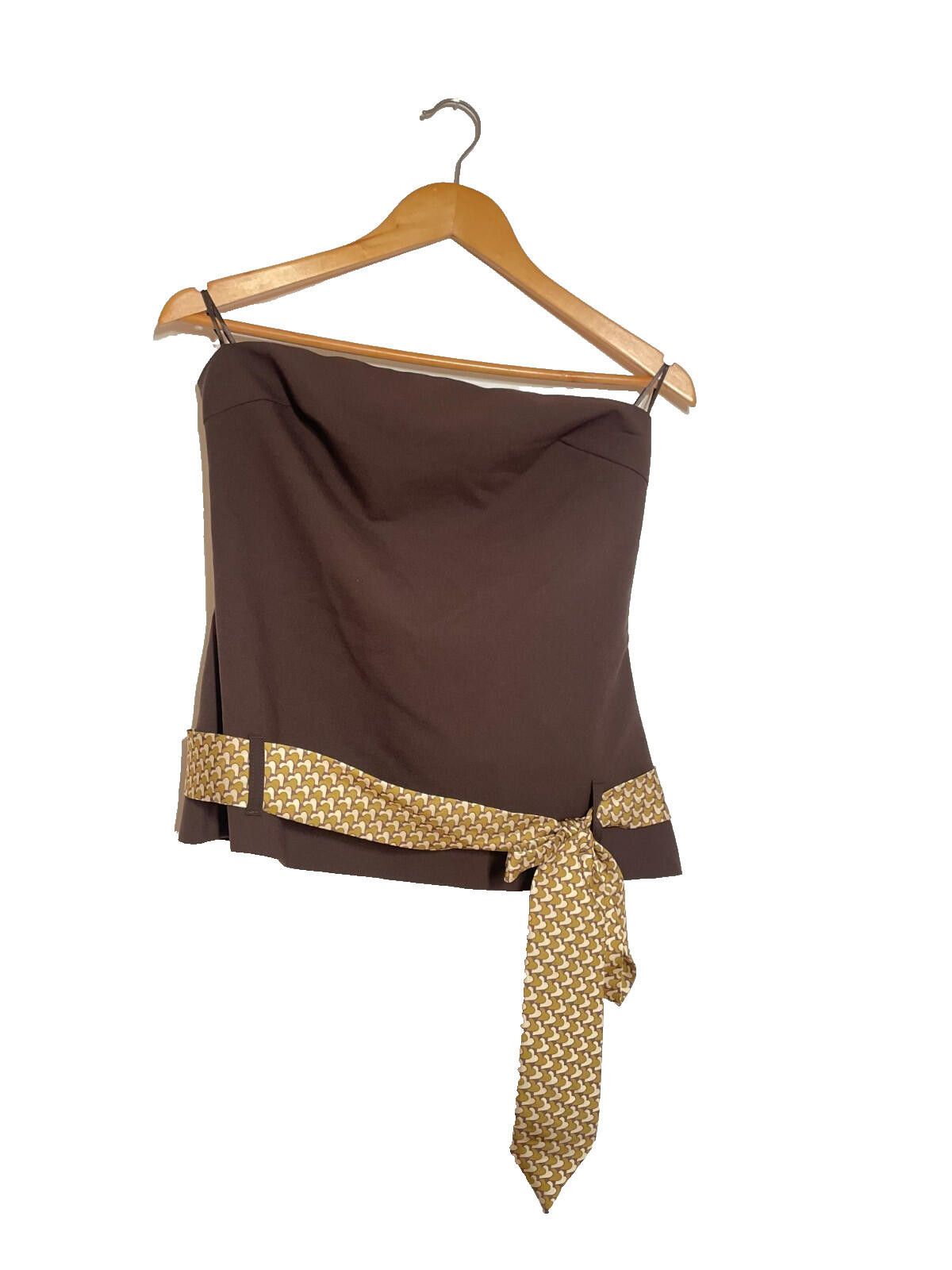 Zara Zara Chocolate Brown Strapless Tube Top Scarf Belt M BNWT Size M / US 6-8 / IT 42-44 - 1 Thumbnail