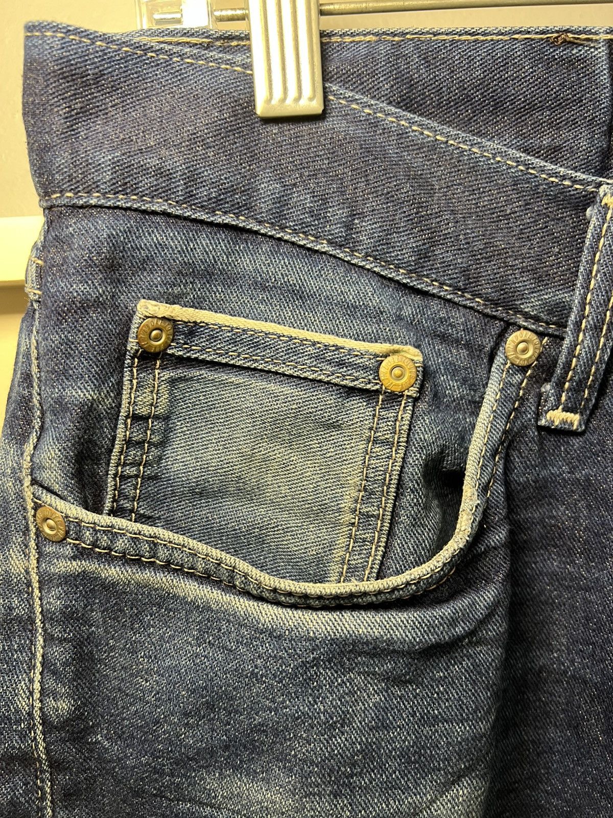Naked & Famous Vintage Naked & Famous faded raw selvedge denim blue jeans Size US 31 - 5 Thumbnail